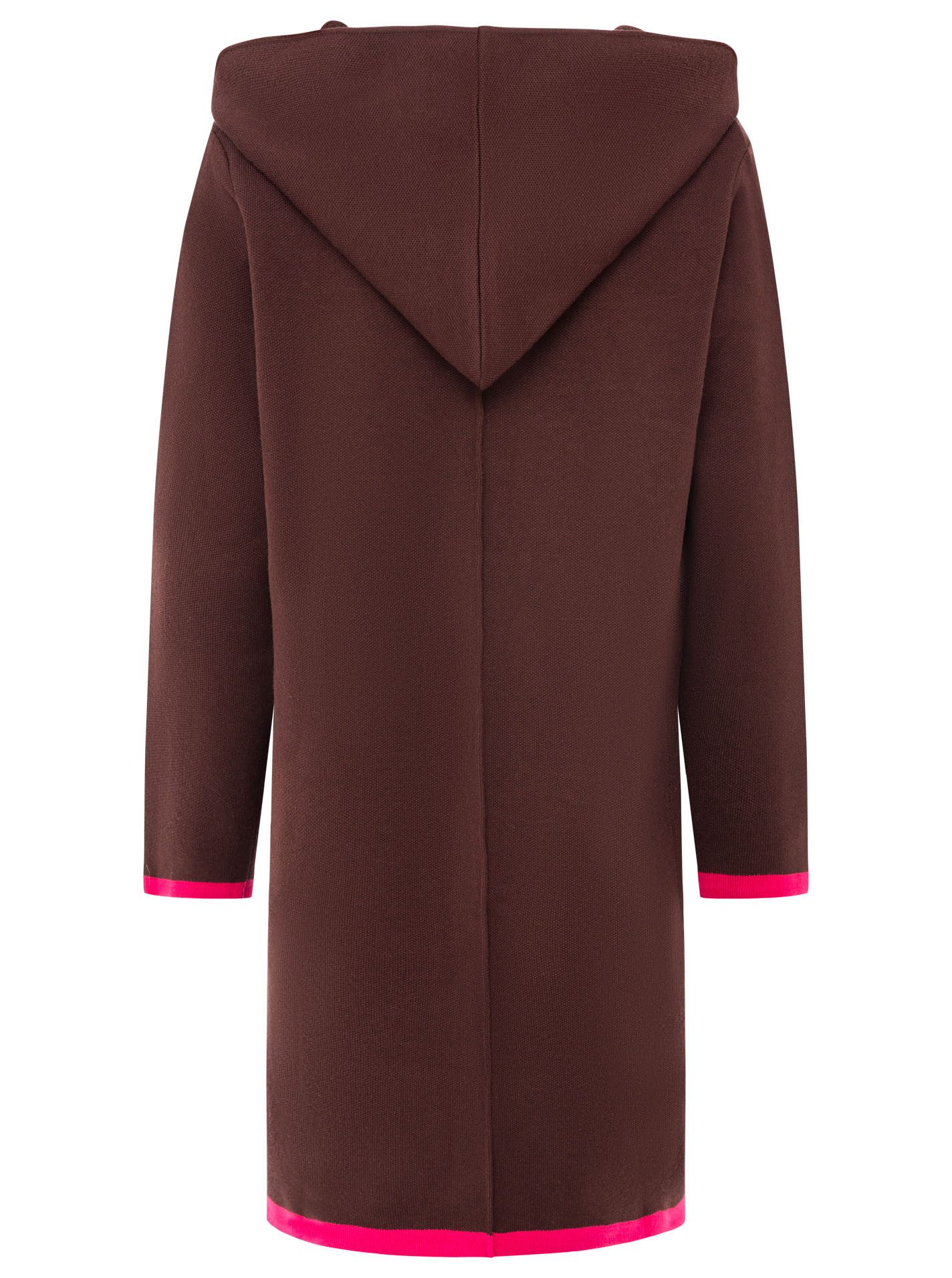 Zwillingsherz Cardigan "Mona" Kapuze, Taschen, Kontrast-Kanten, Langarm, ohne Verschluss – Bild 4 von 5