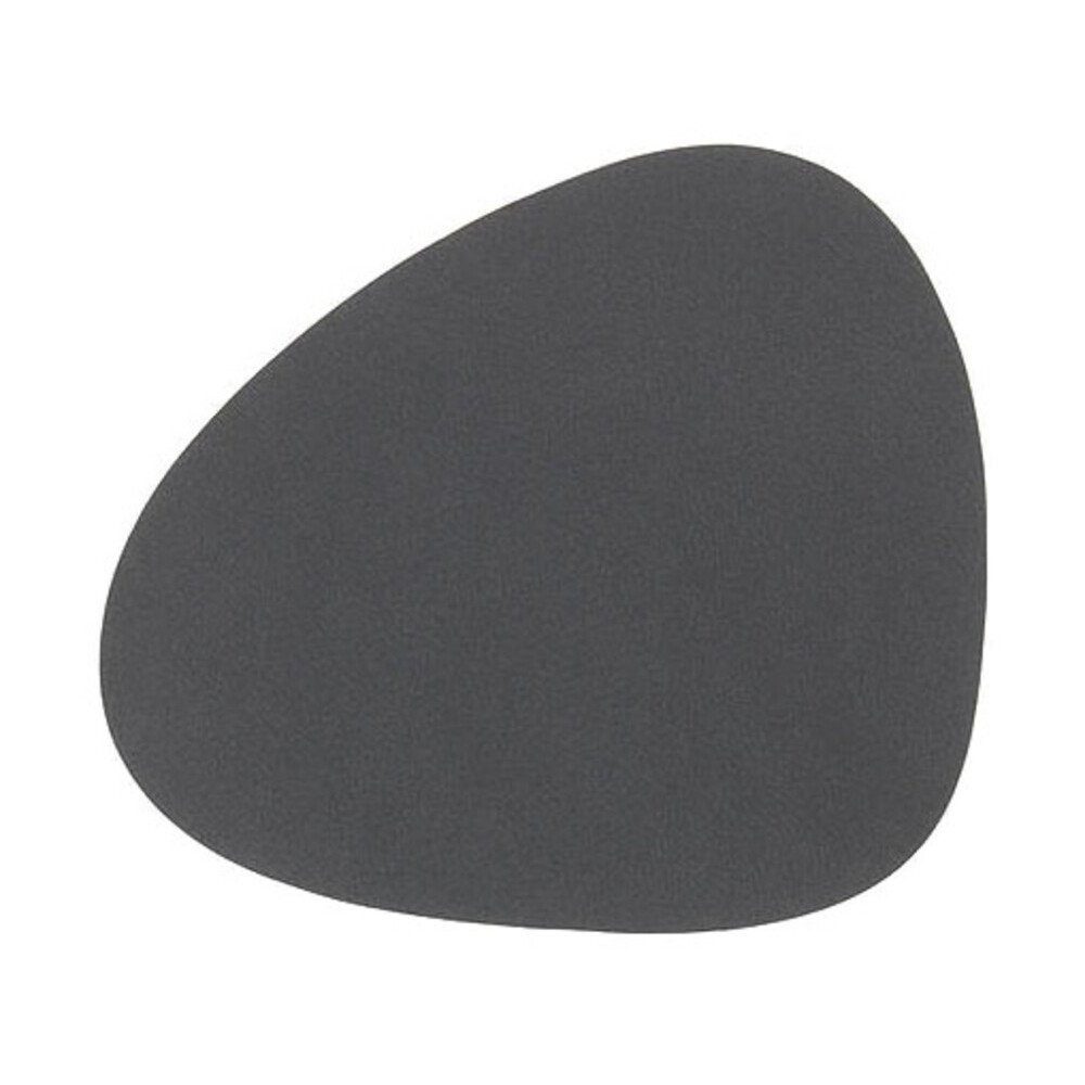 LIND DNA Glasuntersetzer Glasuntersetzer 11x13 cm Curve Nupo anthracite, 1-tlg., Glasuntersetzer, Ø30cm, Leder, grau