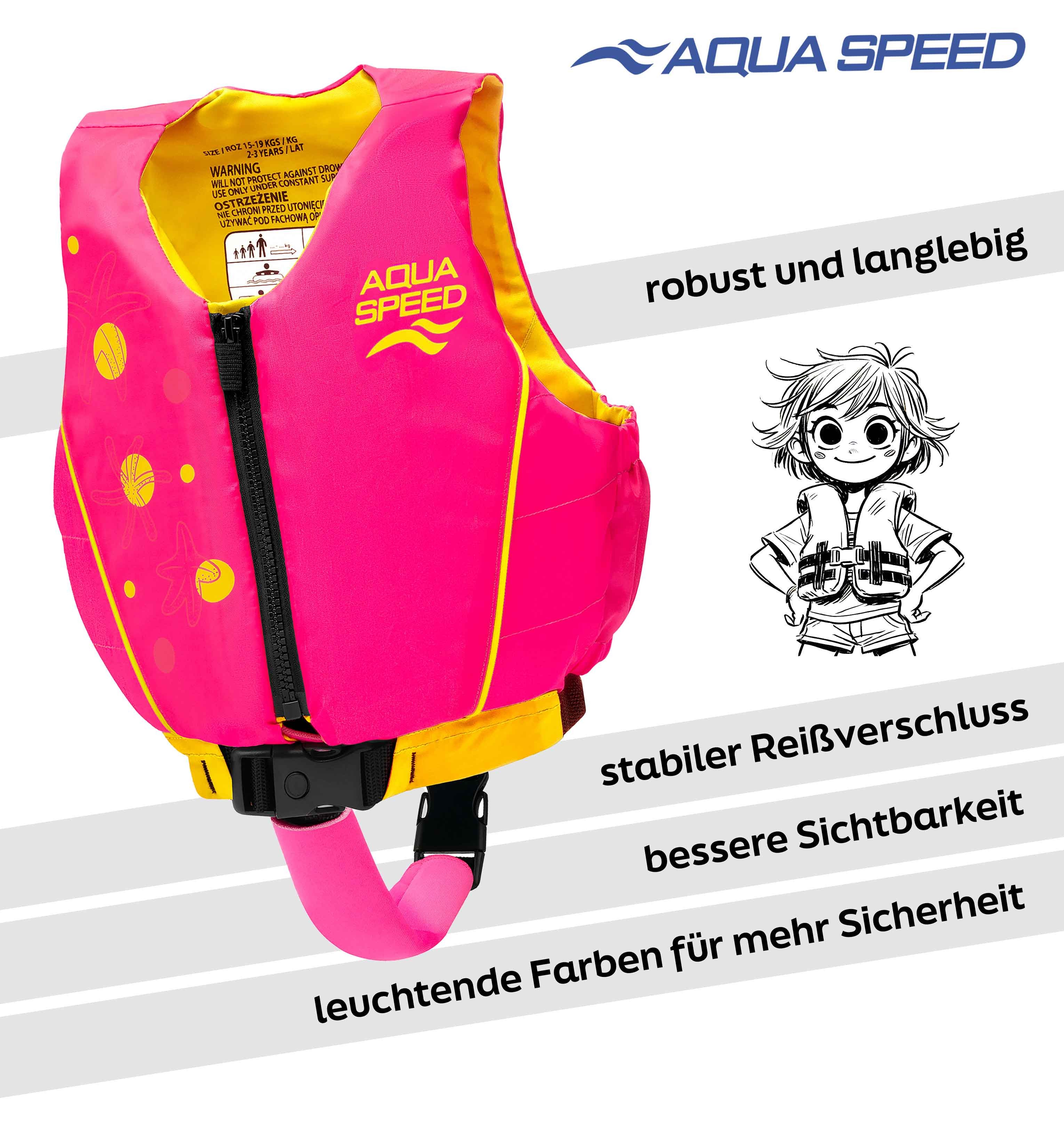 Aqua Speed Auftriebskörper Flytekraft Schwimmweste für Kinder 15-19 kg Sunset Pink (Weiches & strapazierfähiges Material für langanhaltenden Tragekomfort), Ergo – Bild 4 von 5