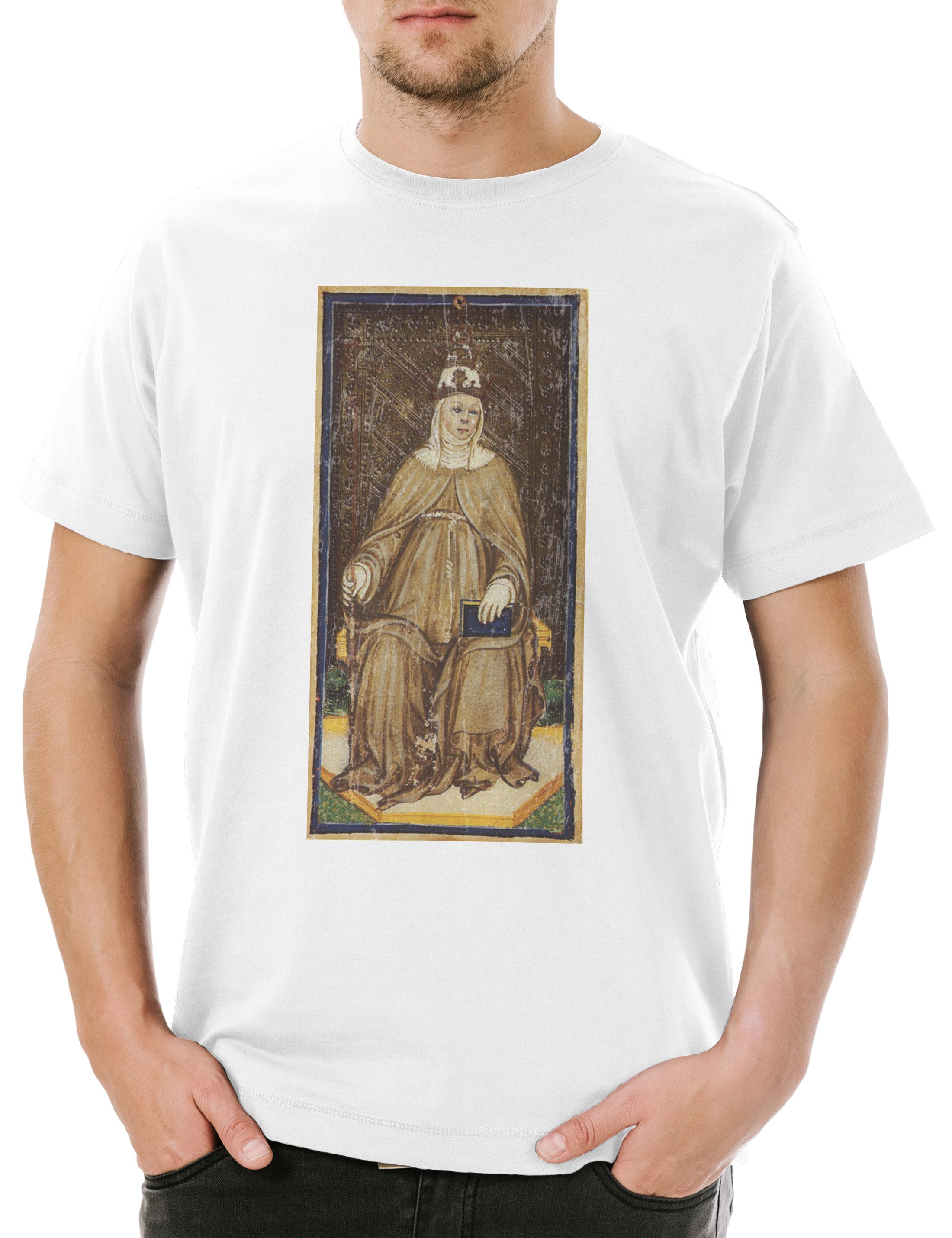 Urban Backwoods Print-Shirt Tarot Arcanum High Priestess Herren T-Shirt Karte Karten Card Voddoo (1-tlg) Der Papst Priester The