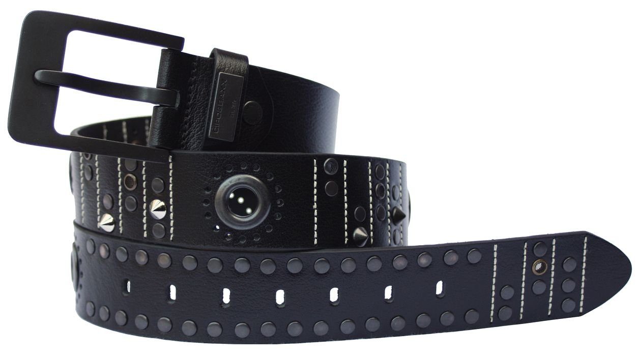Cipo & Baxx Nietengürtel extravaganter Ledergürtel günstig online kaufen