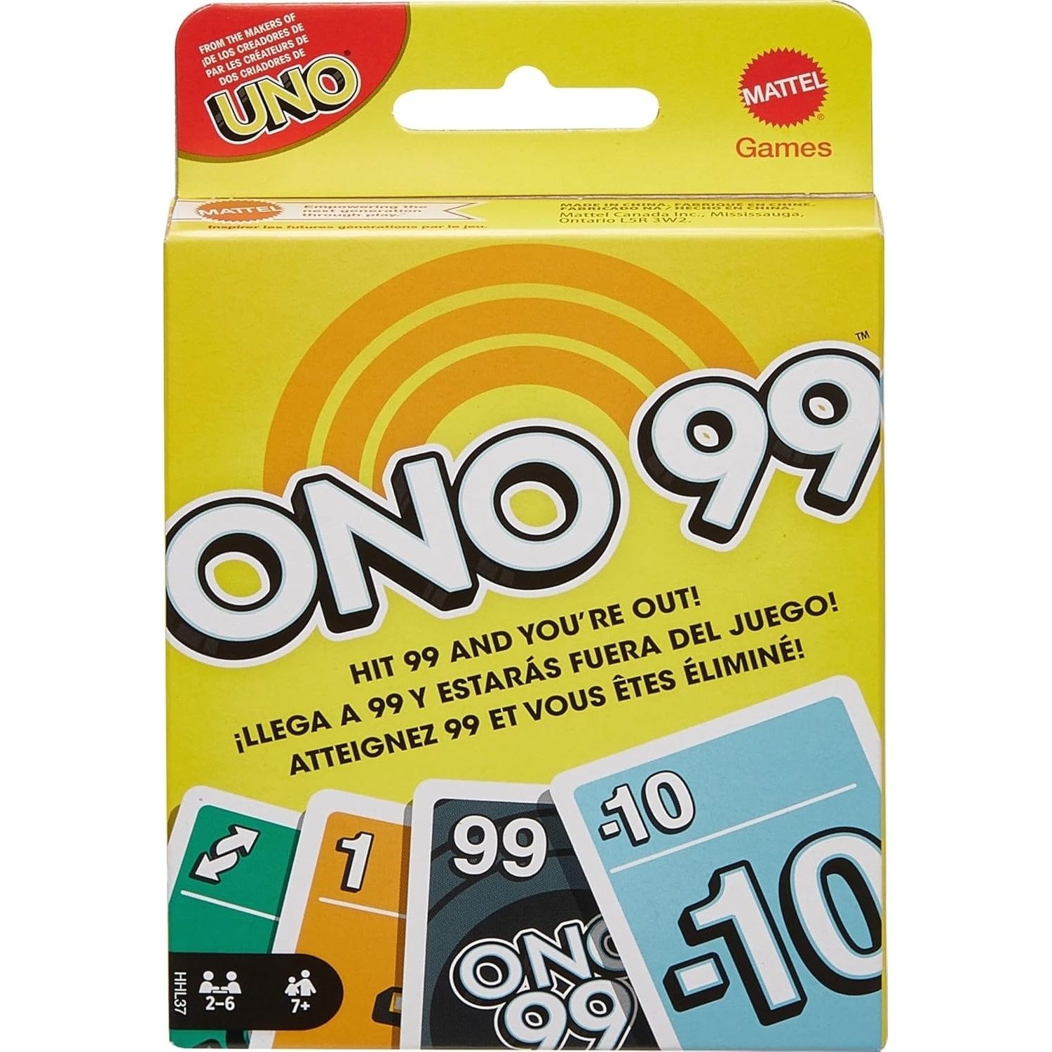 Mattel® Игрыsammlung UNO HHL37 - ONO 99 Kartenspiel Игрыabend Familienspiel Partyspiel, Familienspiel