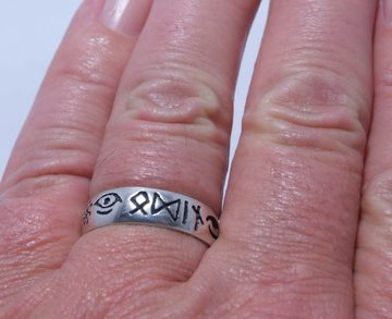 Kiss of Leather Silberring Ring Fingerring Odin, Gr. 52-76 Sonne Auge Gott Runen