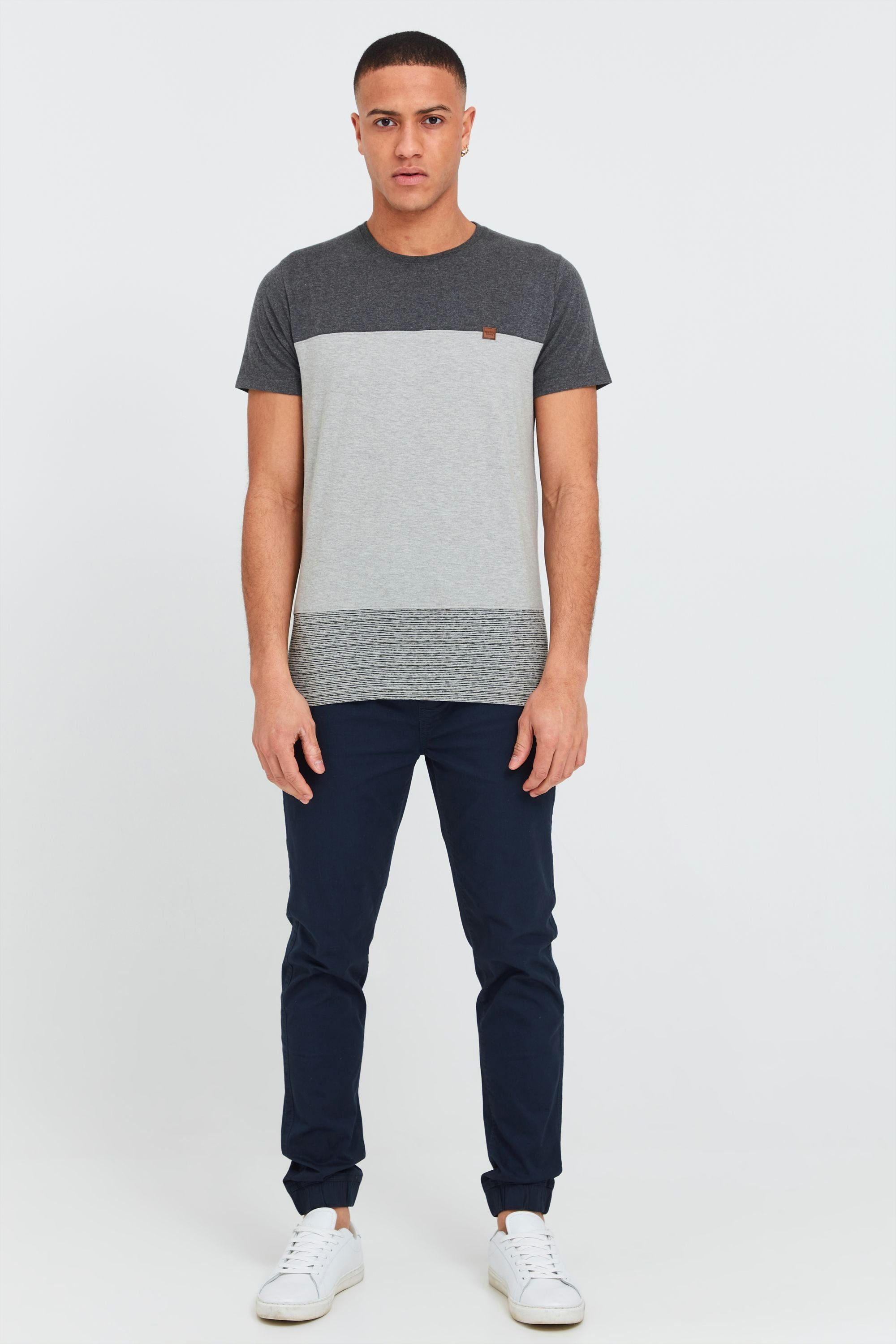im Light T-Shirt (913) Indicode Mix IDRemmond Grey Colorblock-Look T-Shirt