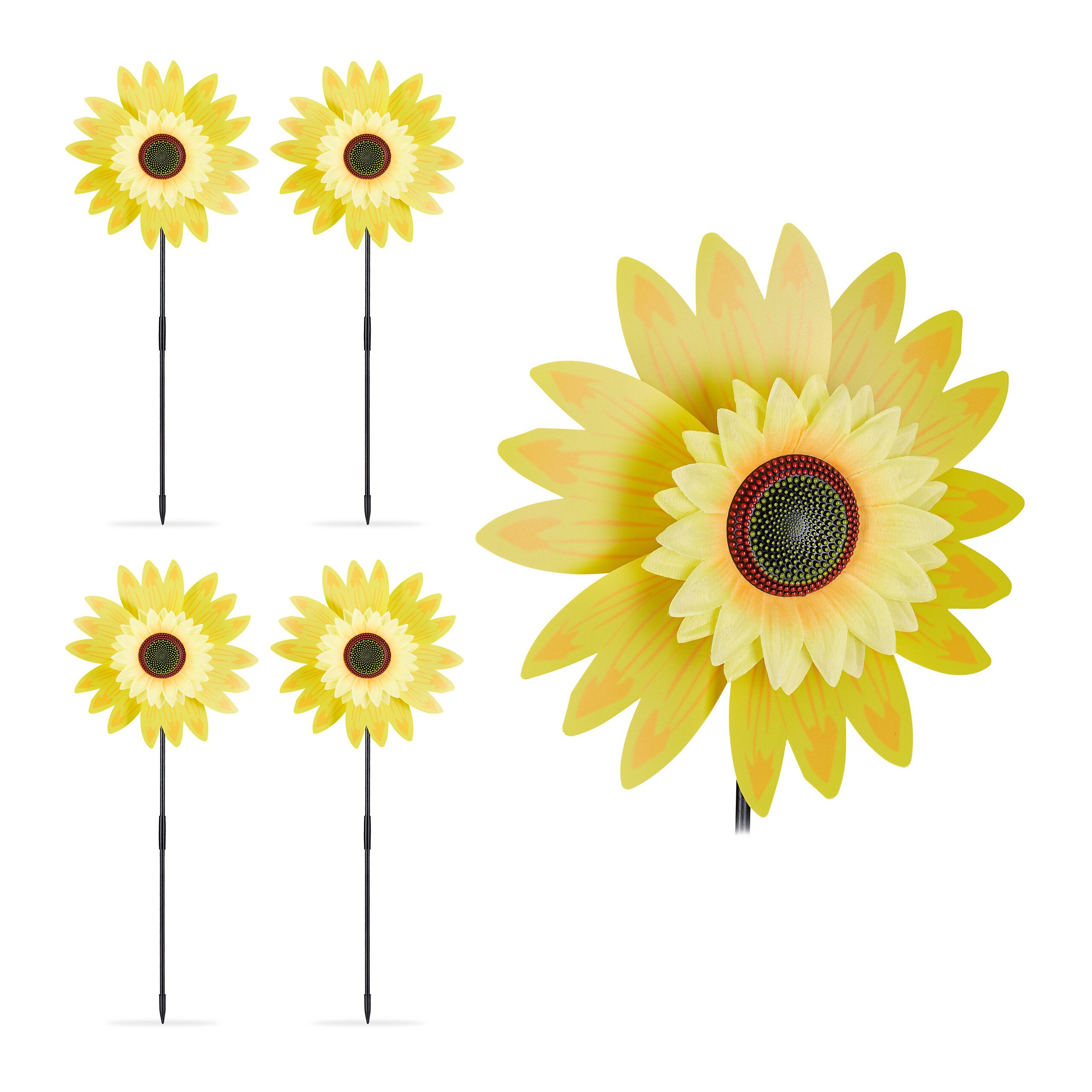 Windrad 5 x Windrad Blume für Garten