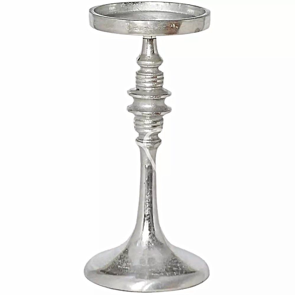 colmore Teelichthalter Kerzenständer Silber Rund Mittelgroß Klassisch Metall 29 cm, Klassisch für Stumpenkerze