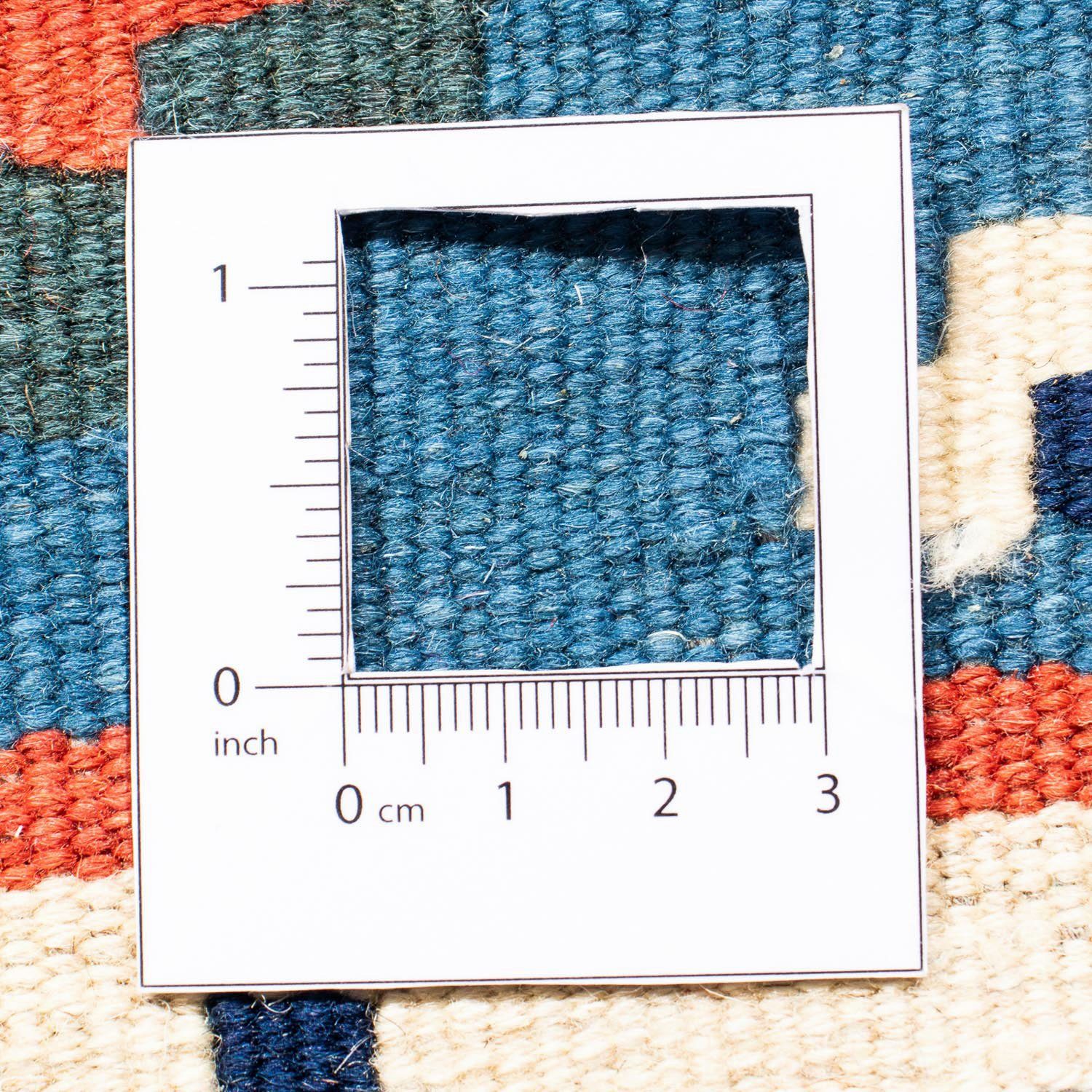 Wollteppich Kelim - Oriental 93 hellblau, - x mm, quadratisch, Höhe: 6 quadratisch Einzelstück - 103 cm Wohnzimmer, morgenland