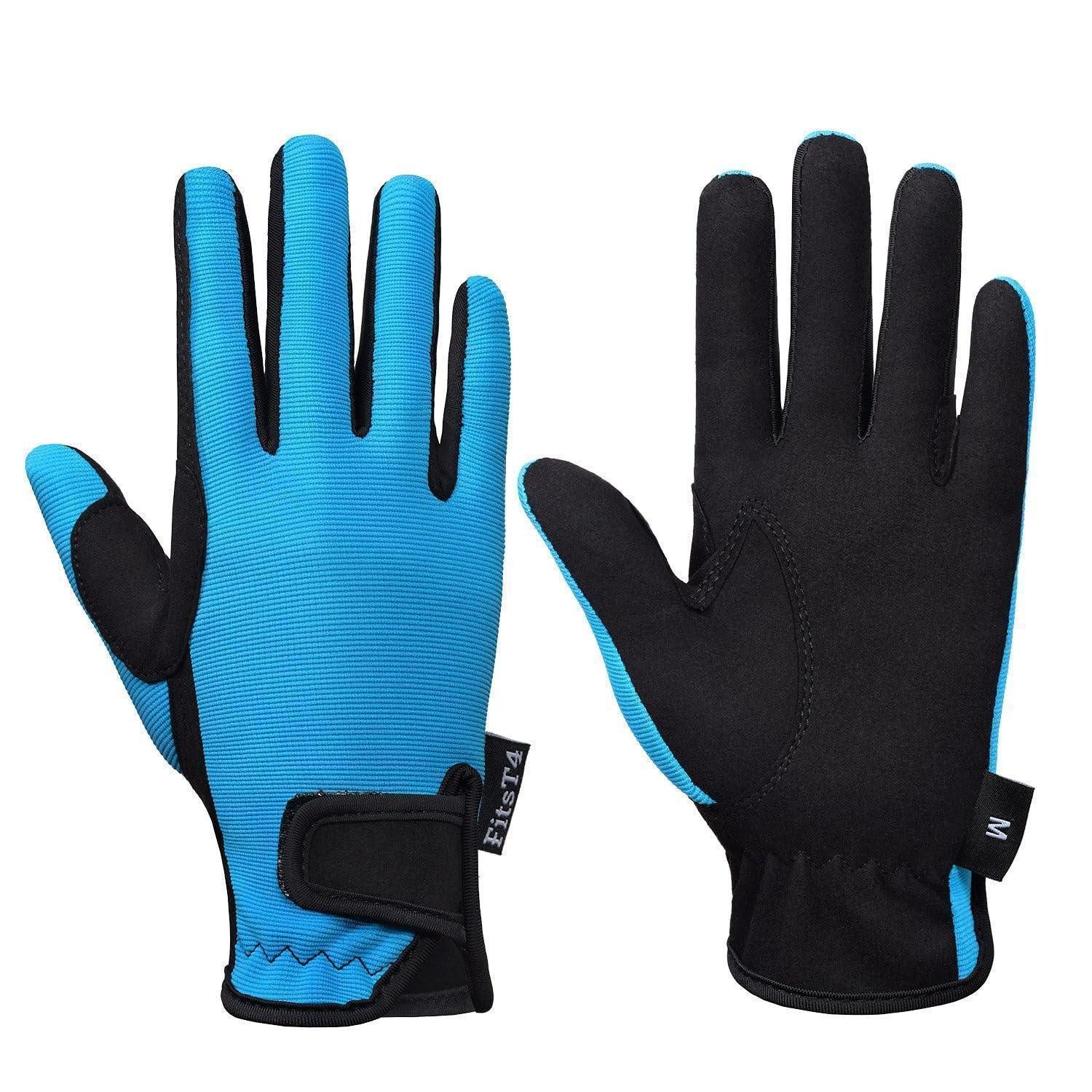 LuxusKollektion Reithandschuhe Reithandschuhe Kinder Blau L (1-St)