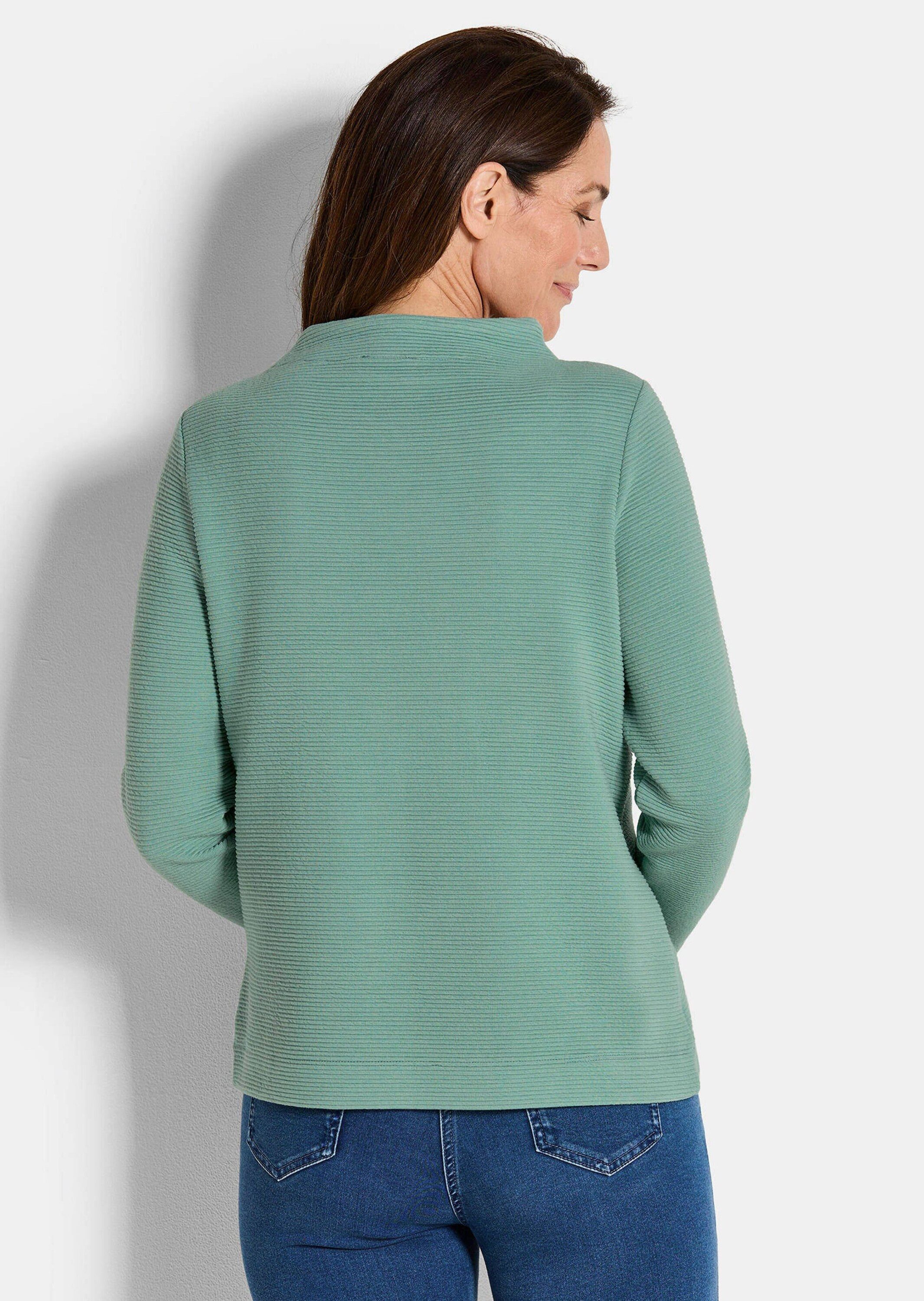 GOLDNER Strickpullover Langarm Ottoman-Design, Turtleneck Sportiver Look mit quergerippter Struktur, Stehbund, hüftumspielend
