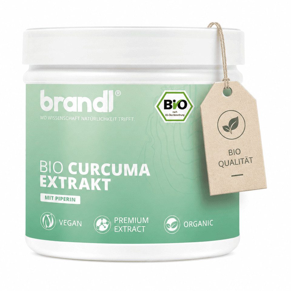 Brandl Nutrition BIO Curcuma Kapseln mit Curcumin aus Kurkuma-Extrakt & BIO Piperin Kapseln, 120 er, Premium Kapseln Bio Qualität - unabhängig laborgeprüft