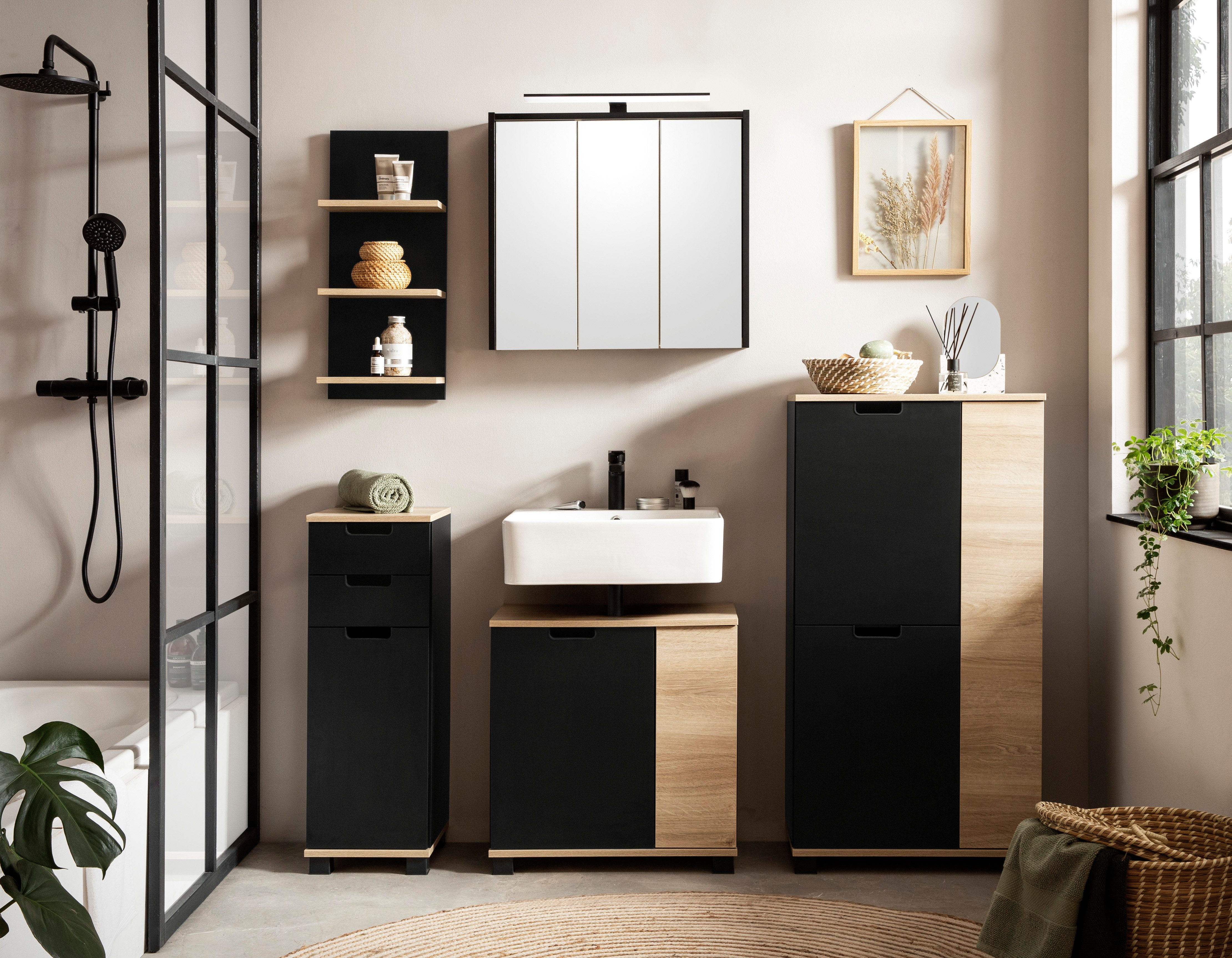 Schildmeyer Badezimmerspiegelschrank Emmik, Breite 65 cm, LED-Beleuchtung M günstig online kaufen