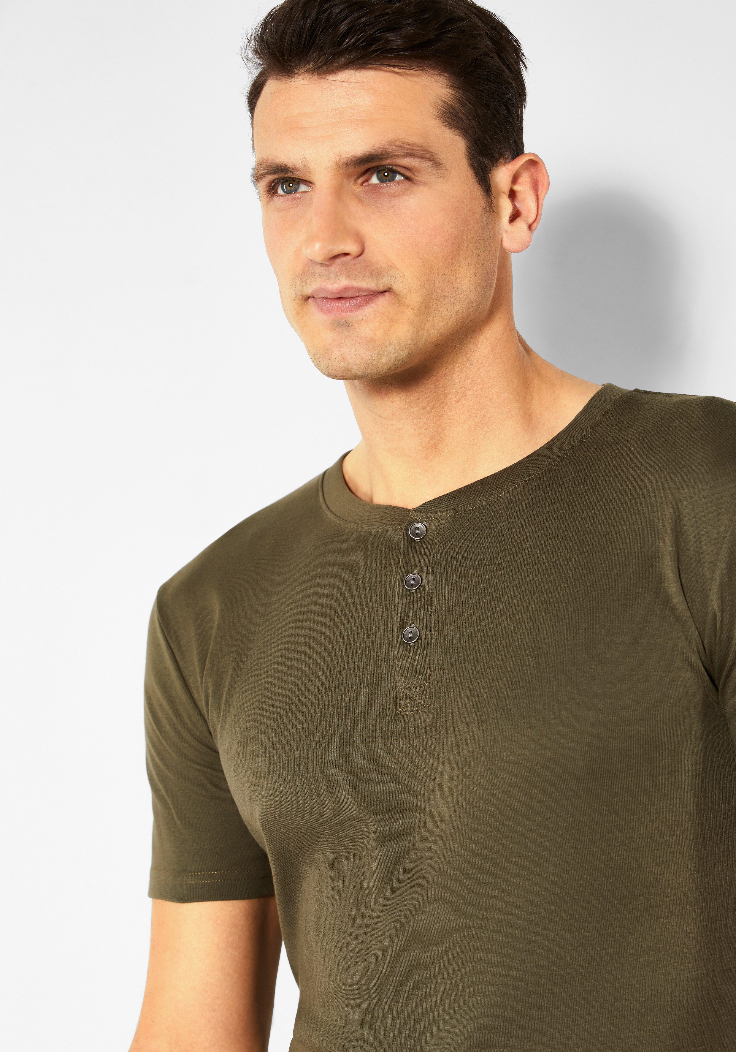 H.I.S T-Shirt mit aufwendiger Knopfleiste, perfekt als Unterziehshirt