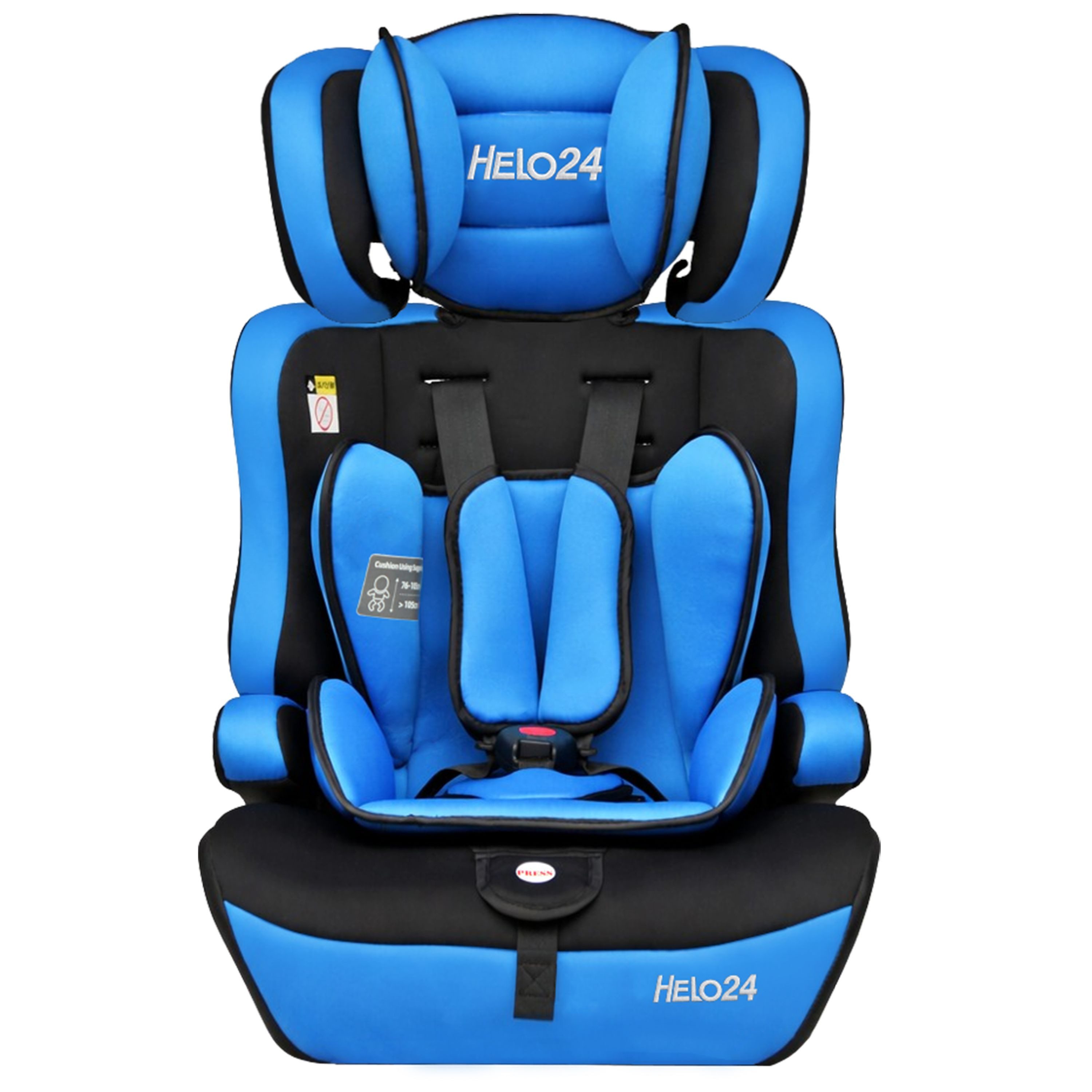 HELO24 Autokindersitz Kindersitz Autositz mitwachsend 76-150cm ECE R129 HDPE K1 Classic Blau, ab: 76 cm, bis: 150 cm