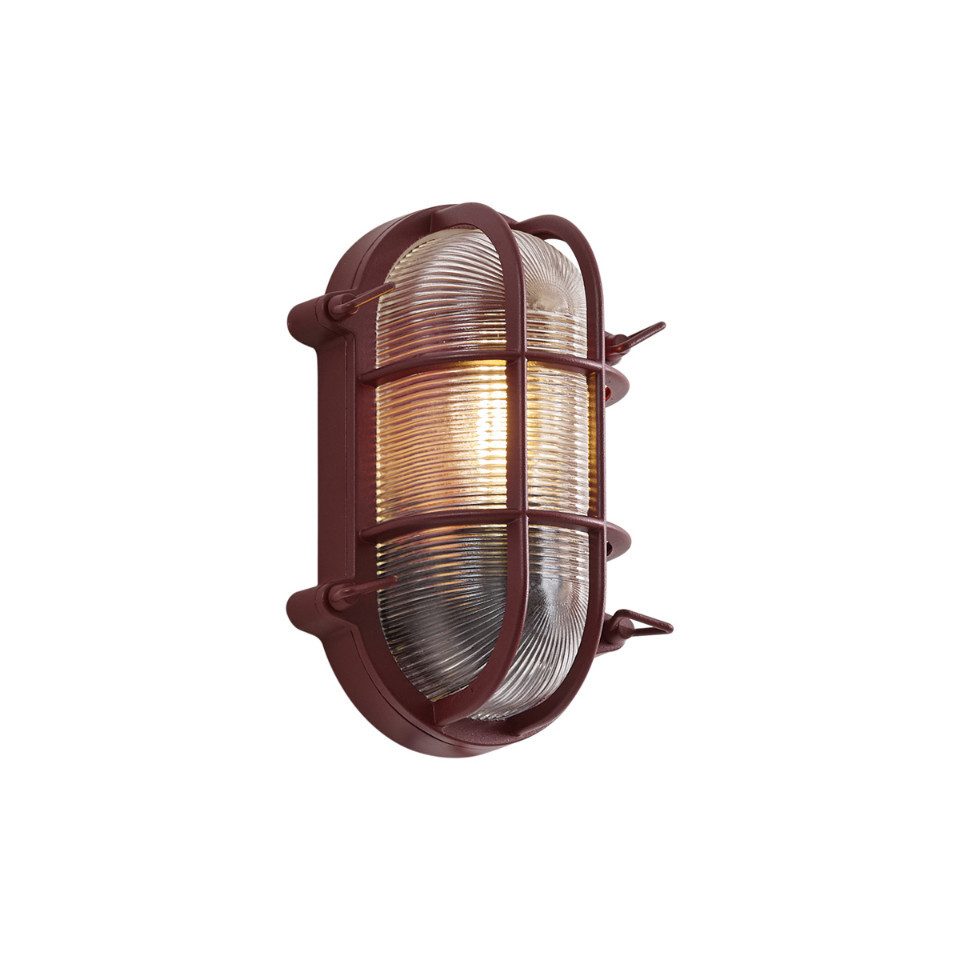 Qazqa Außen-Wandleuchte Nautica, ohne Leuchtmittel, Warmweiß, QAZQA Außen Wand­leuchte, e27, Rot, Aluminium, Industrie