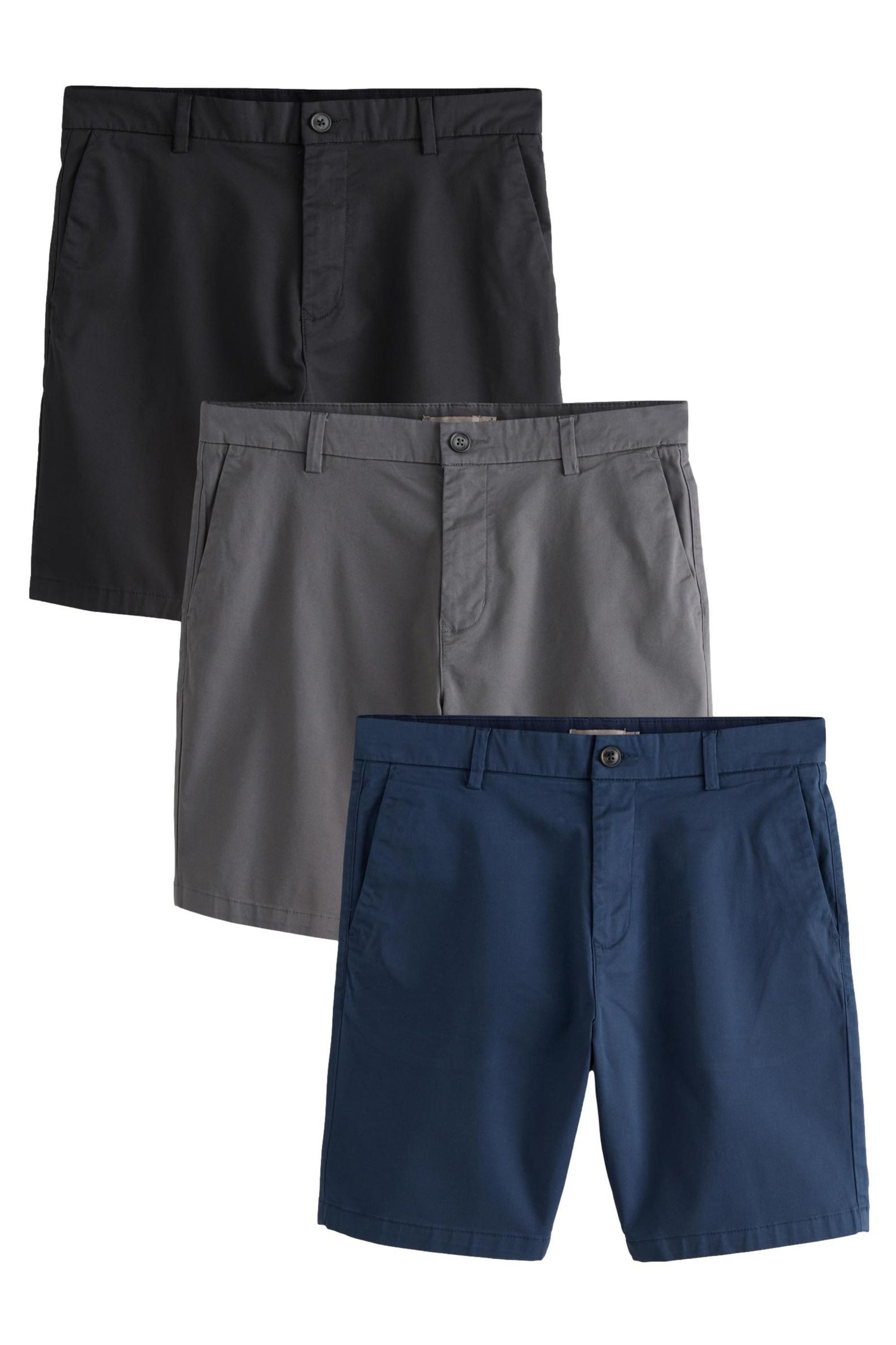 Shorts Straight Fit Stretch-Chinoshorts, 3er-Pack