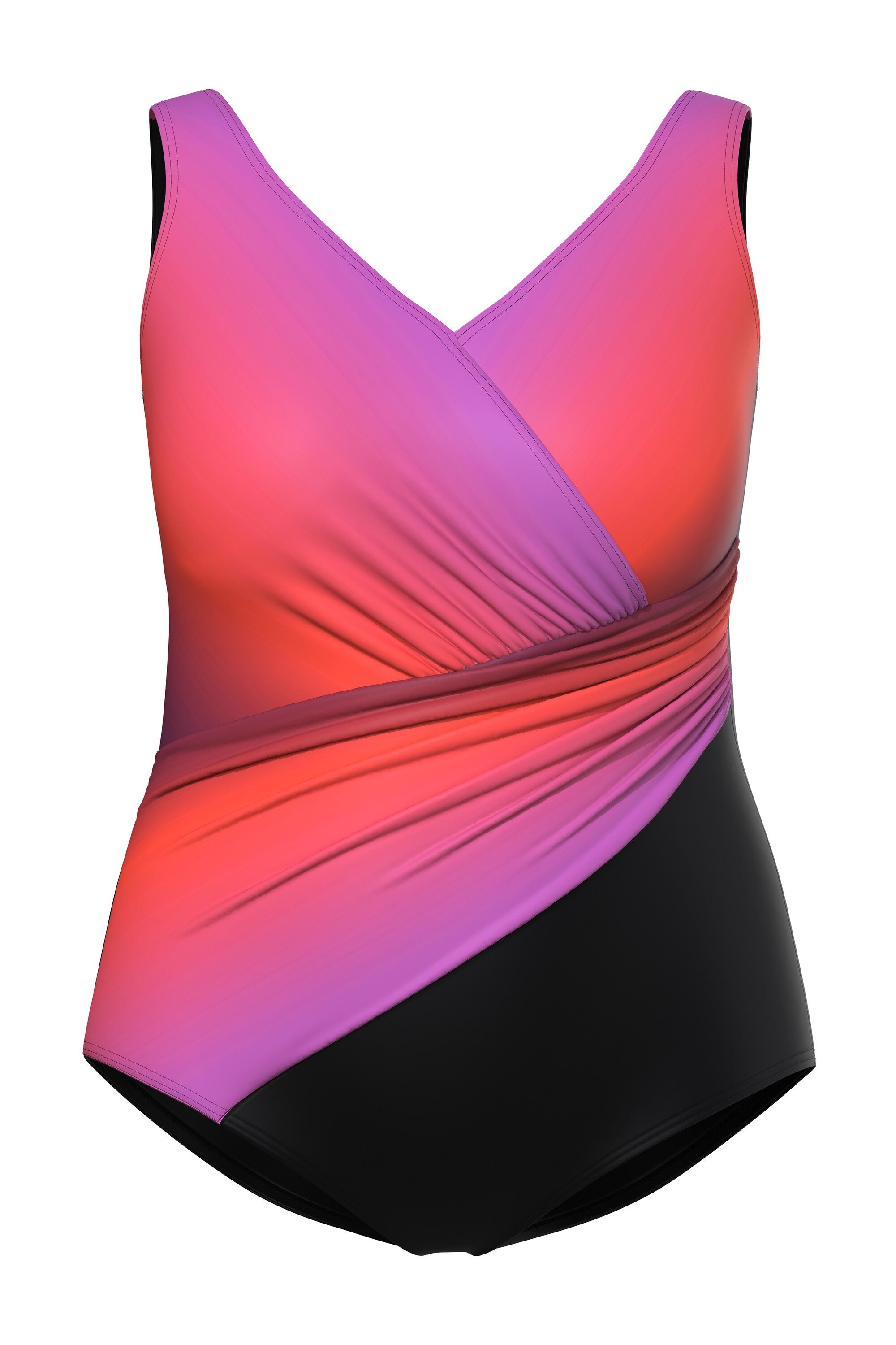 Ulla Popken Badeanzug Badeanzug Farbverlauf Softcups drapiert recycelt günstig online kaufen