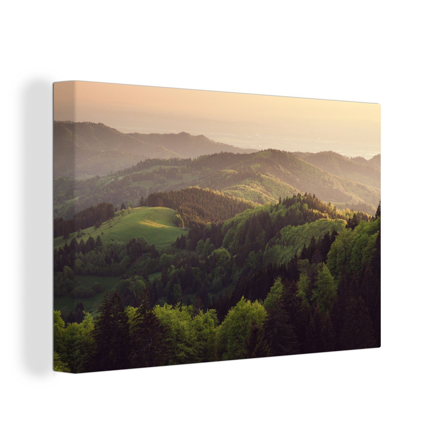 OneMillionCanvasses® Leinwandbild Sonnenuntergang im deutschen Schwarzwald günstig online kaufen