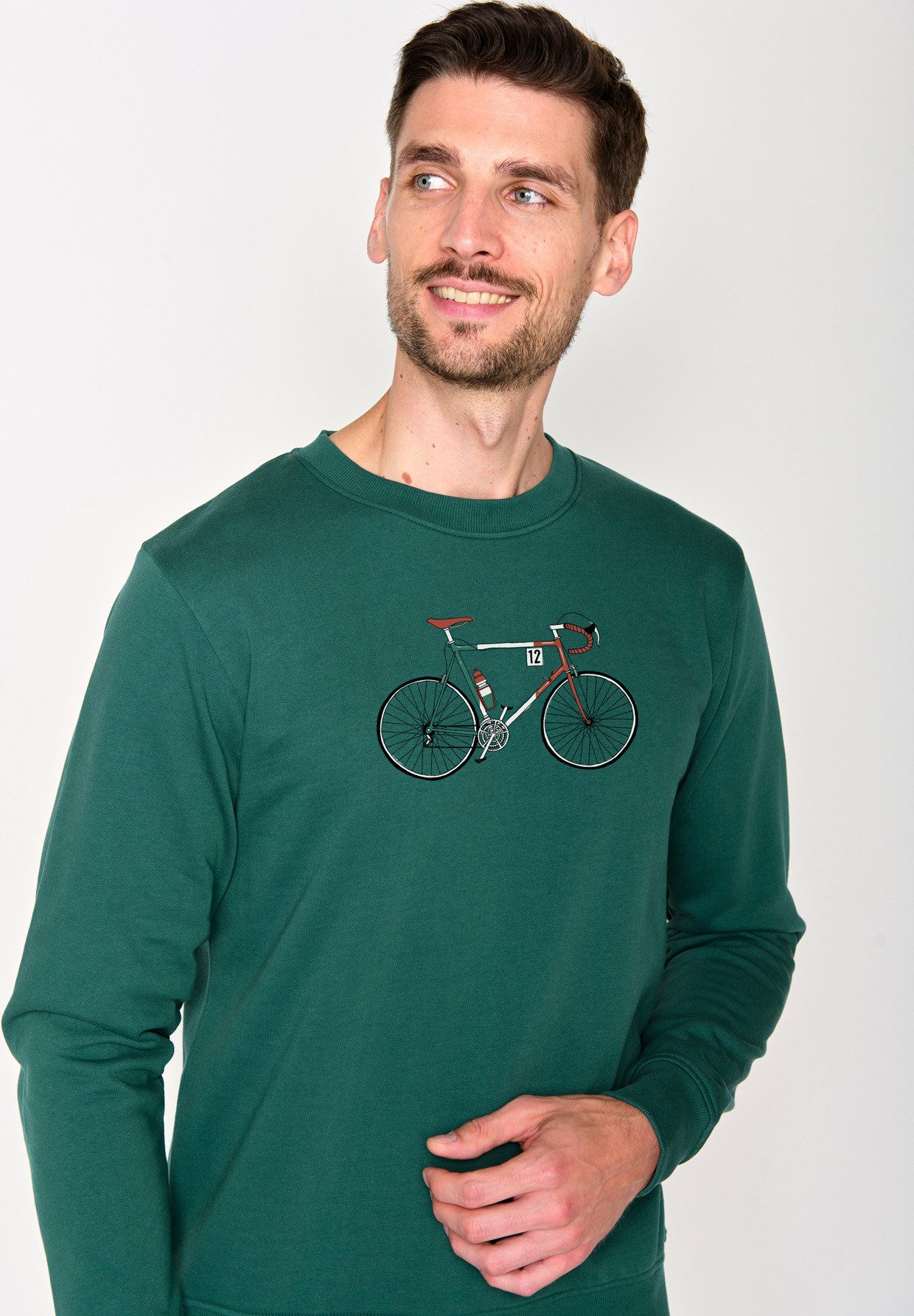 GreenBomb Sweatshirt Wild Bike Enzo Motiv Fahrrad (1) weite Passform, Bio-Baumwolle, GOTS-zertifiziert, weicher Sweat