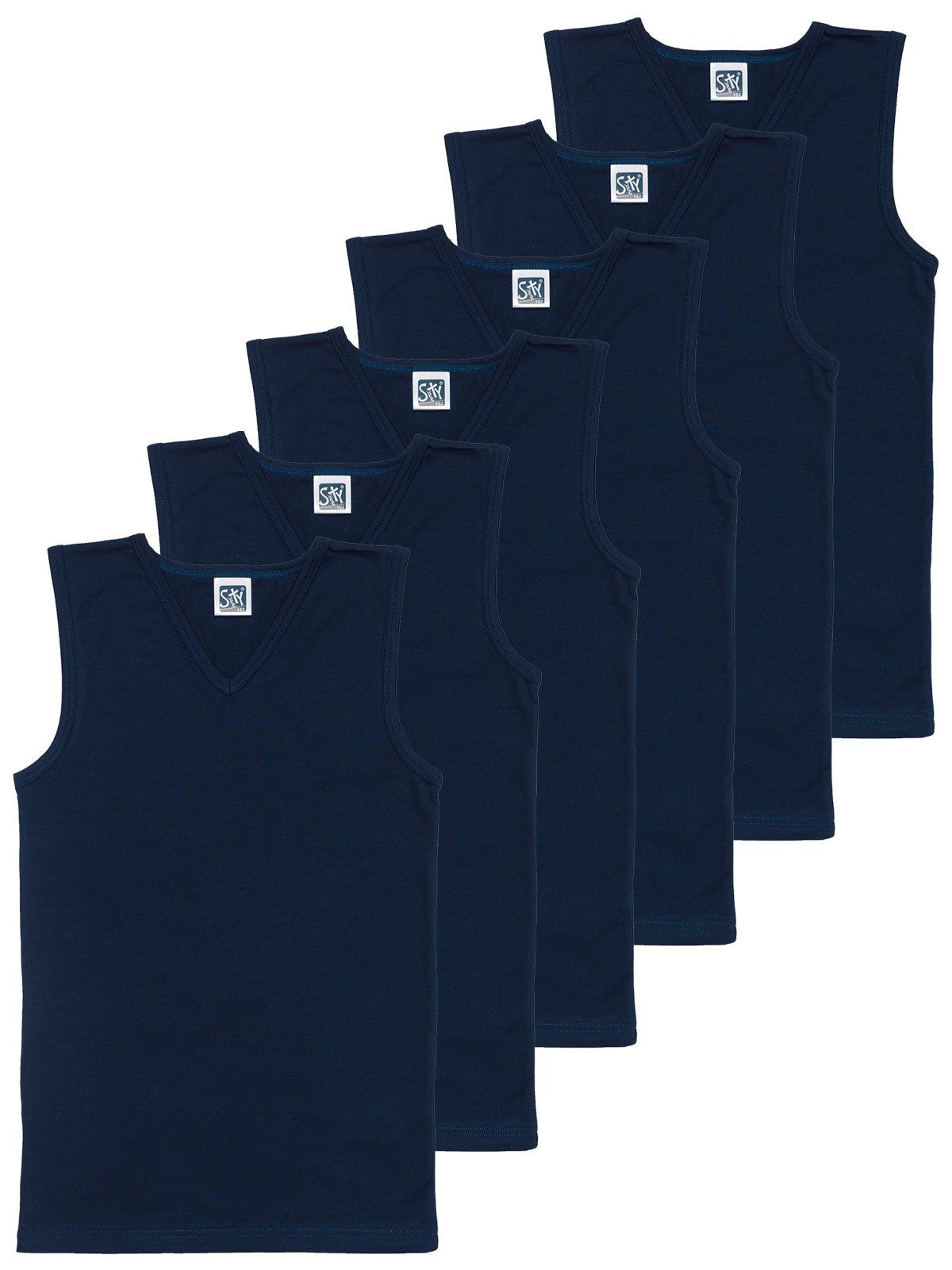 Sweety for Kids Unterhemd 6er Sparpack Knaben City Shirt Single Jersey (Spar-Set, 6-St) hohe Markenqualität navy