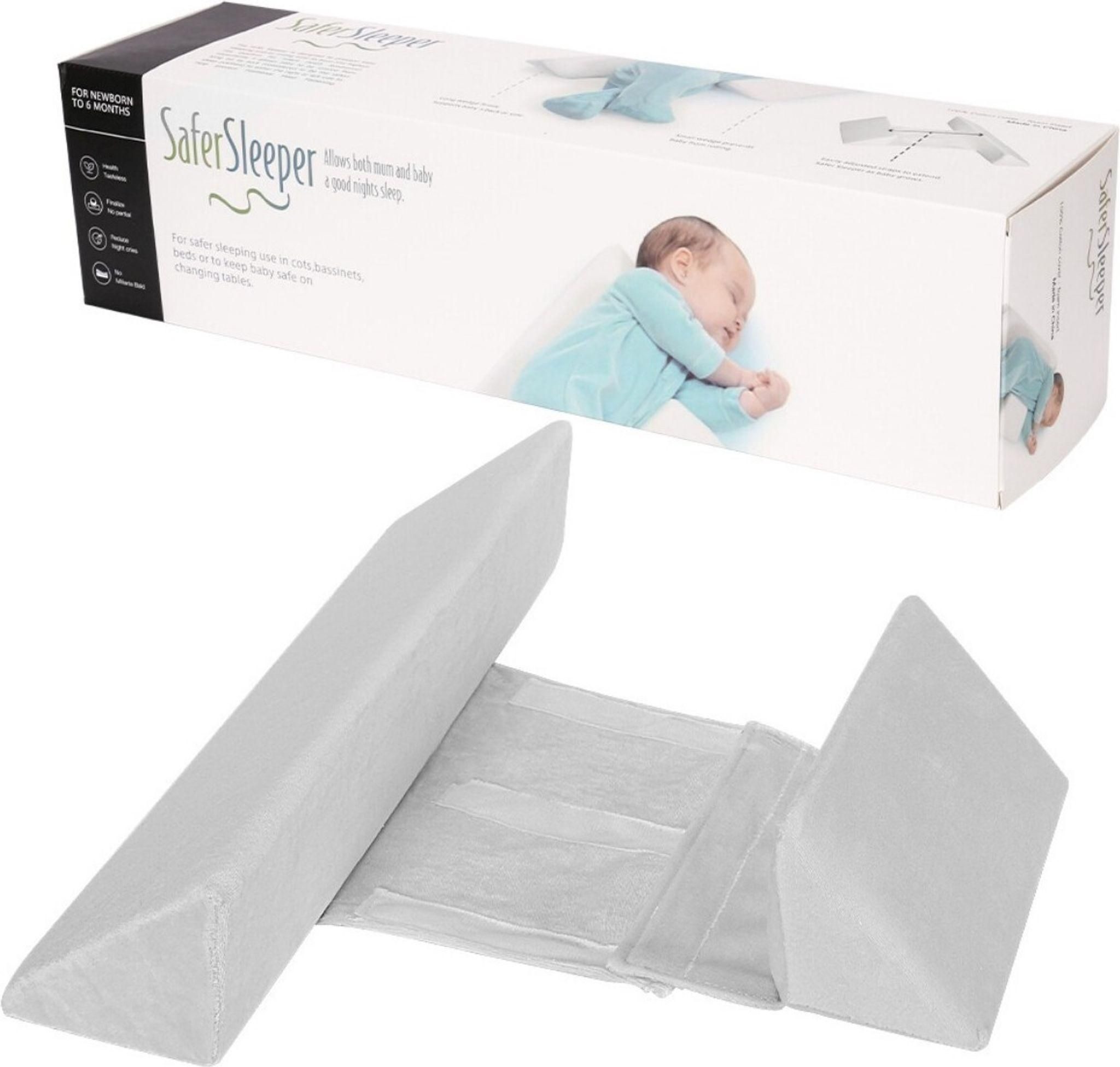 FELIXLEO Nackenstützkissen Baby Seitenstützkissen 43 x 10 x 10 cm, Kopfkissen, grau