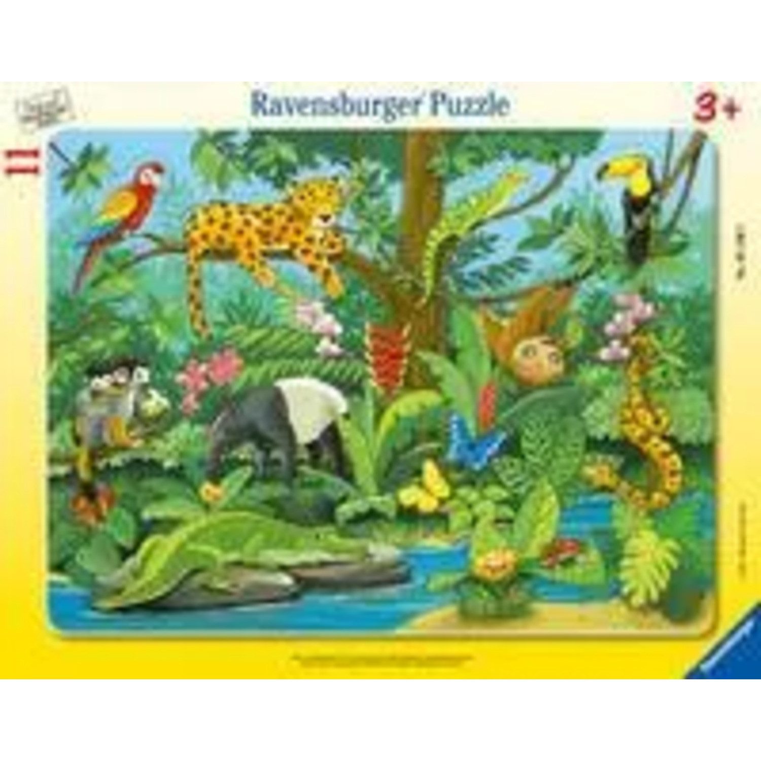 Ravensburger Puzzle Ravensburger Tiere im Regenwald 11 Teile Rahmenpuzzle, 11 Puzzleteile
