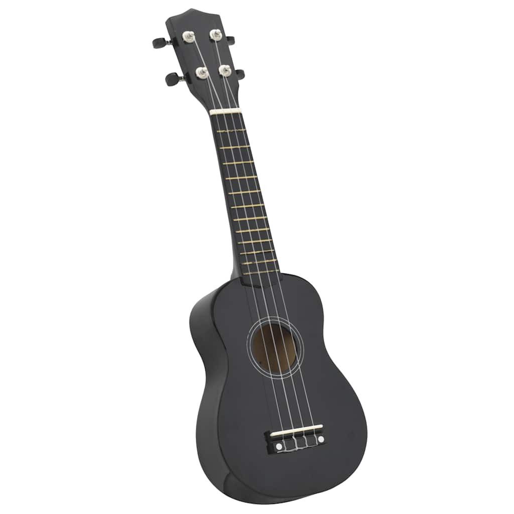 furnicato Ukulele Set 23" Schwarz für Anfänger und Fortgeschrittene