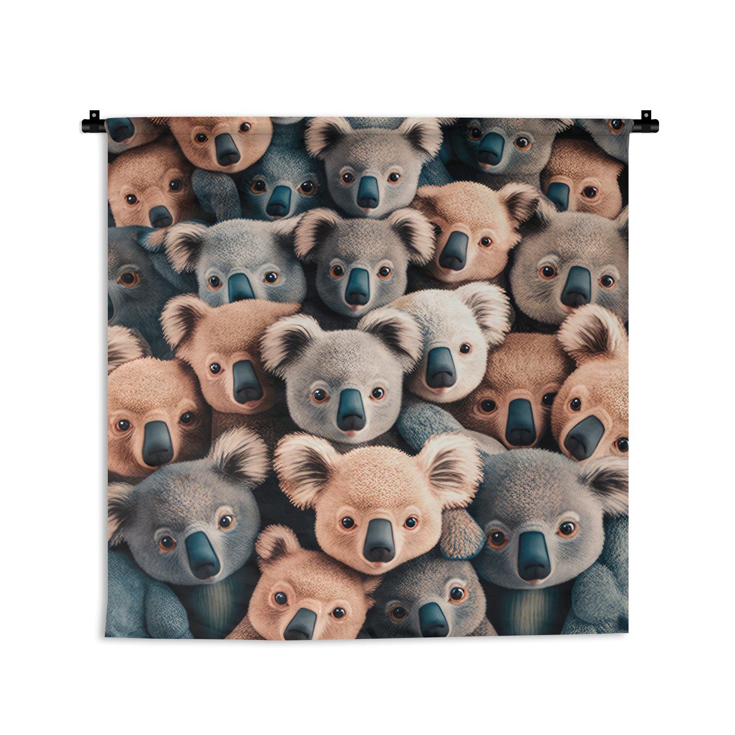 MuchoWow Wanddekoobjekt Koala - Tiere - Muster - Grau - Braun - Kinder, Wanddeko für Wohnzimmer, Schlafzimmer, Kleid, Wandbehang, Kinderzimmer