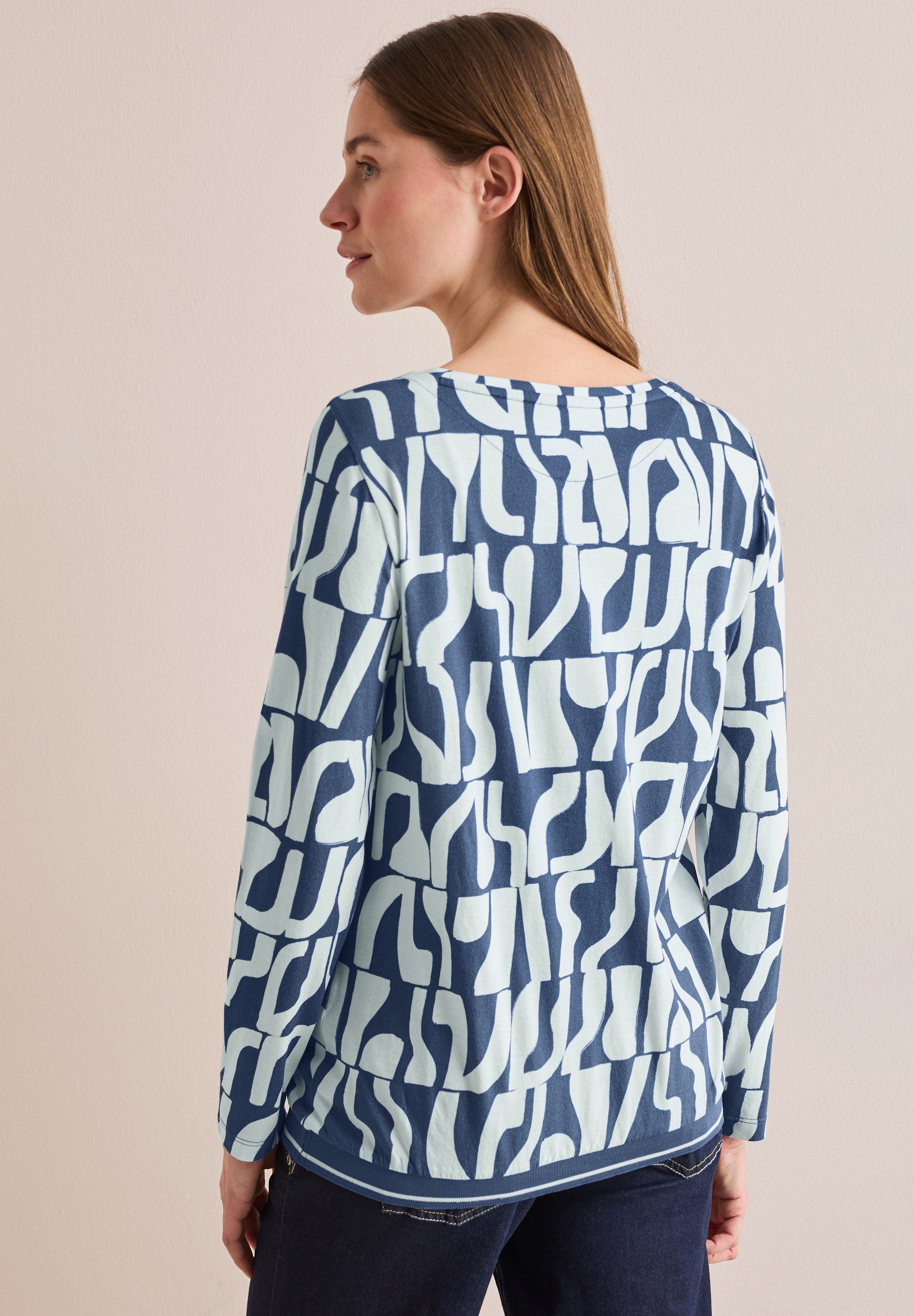 Cecil Langarmshirt, mit grafischem Muster günstig online kaufen