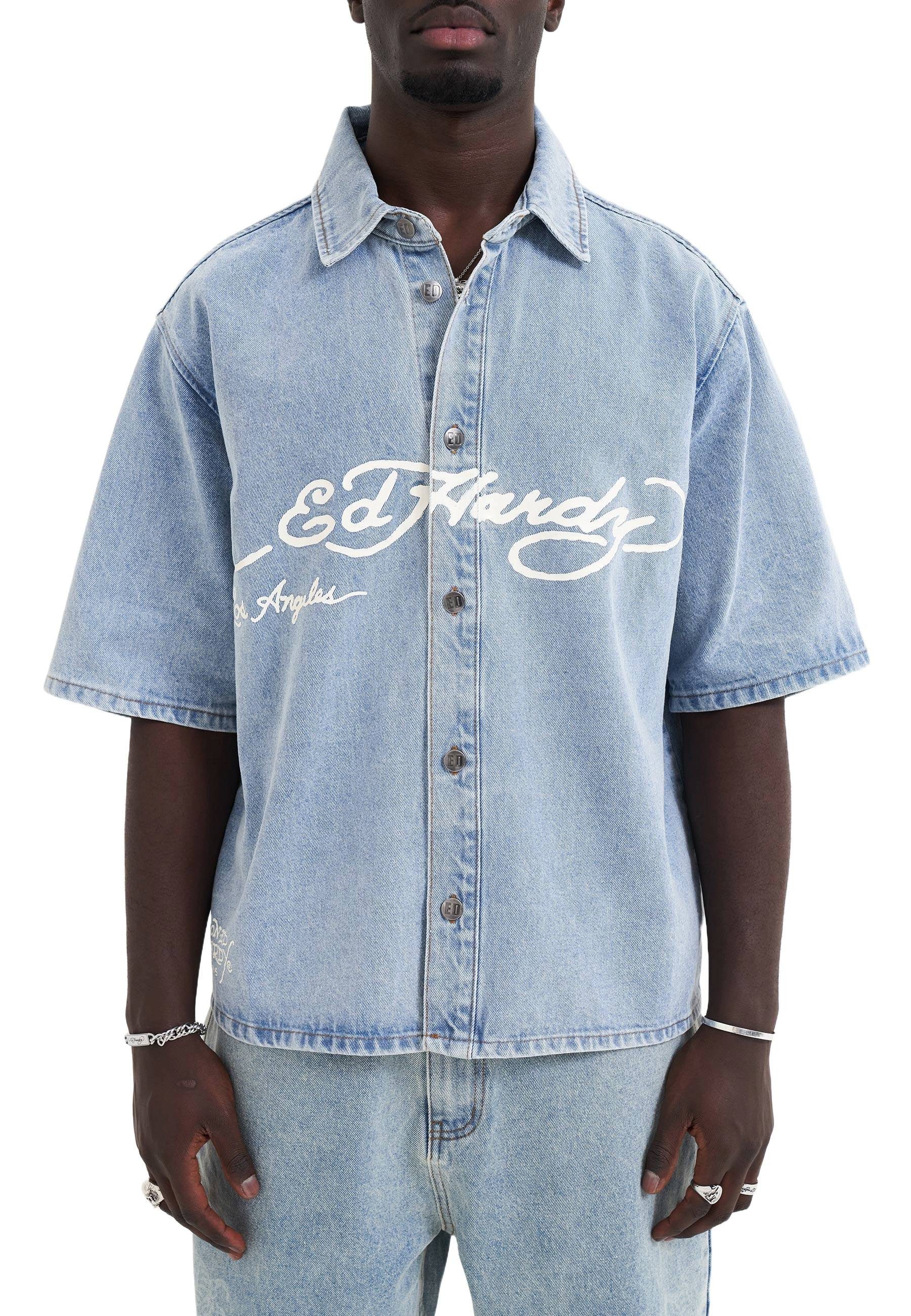 Jeanshemd Jeansjacke Ed Hardy Eagle and Stars