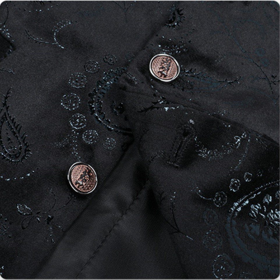 Allthemen Anzugweste Elegante Jacquard Anzugweste für Hochzeit und Party – Bild 5 von 5