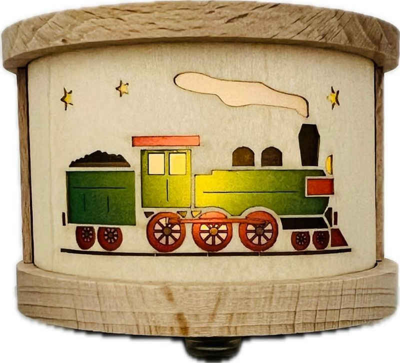 Richard Glaesser Teelichthalter Teelichtlaterne Eisenbahn, Höhe 5,5cm, Handwerkskunst original Erzgebirge