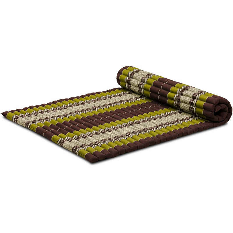 Reisebett-Matratzen Rollmatte 110 cm breit, vegan und handgefertigt, 200x110x4,5cm, livasia, Kapok