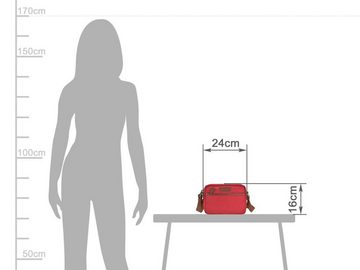 Greenburry Umhängetasche "Madeleine" Nylon Crossbag 24x16cm kleine Crossover Tasche, leicht, kompakt, praktisch, langer Gurt, rot