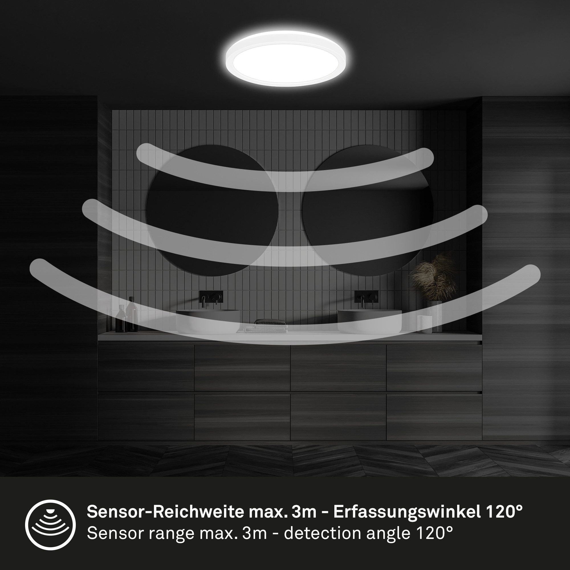 Briloner Leuchten Deckenleuchte LED Deckenlampe Badlampe Bewegungsmelder Badezimmer Keller Flur, LED fest integriert, 4000K, LED Badlampe versch. Modelle Weiß Badezimmer Keller Flur Küche