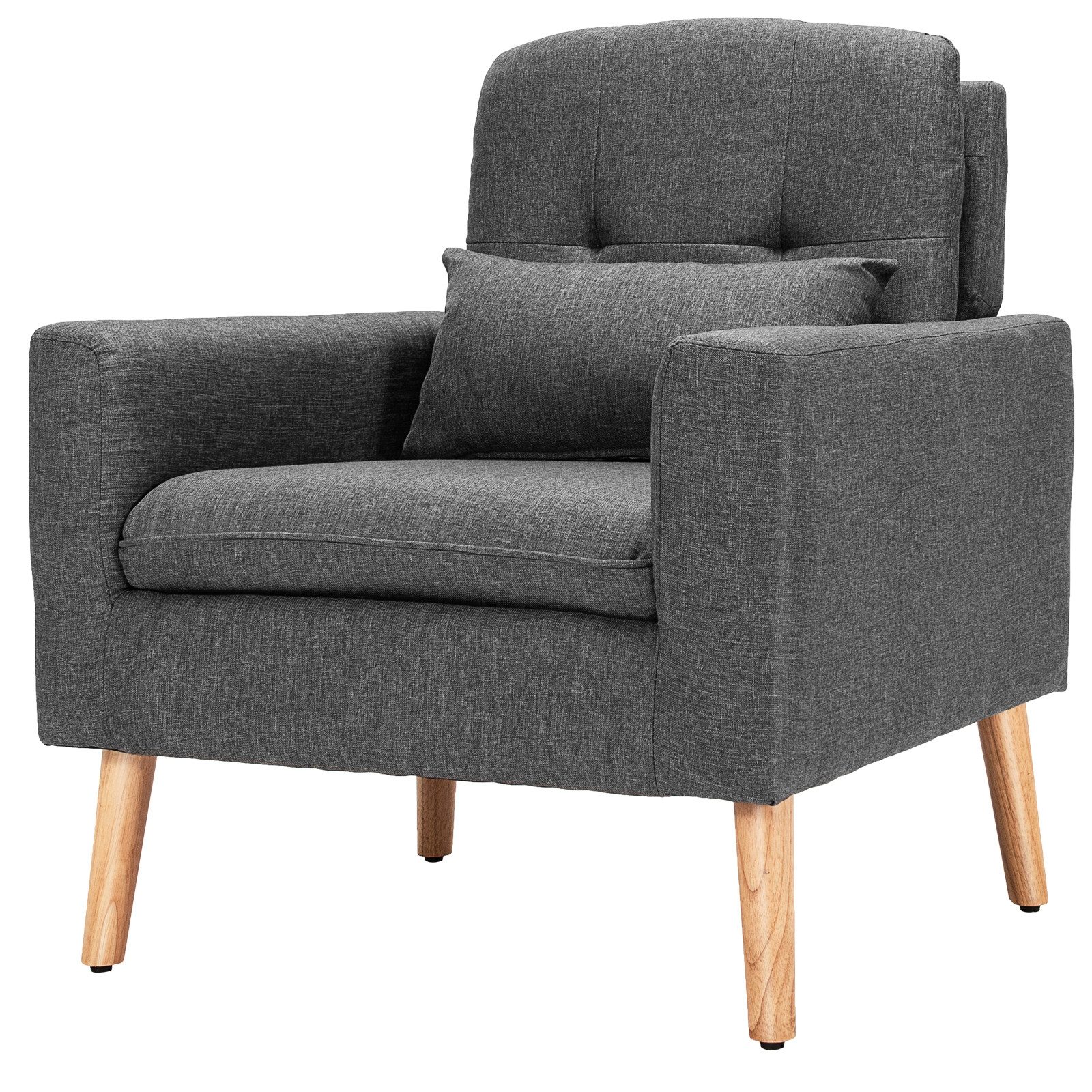 KOMFOTTEU Sessel Loungesessel, mit Armlehnen Lumbalkissen,77 x 73 x 85 cm günstig online kaufen