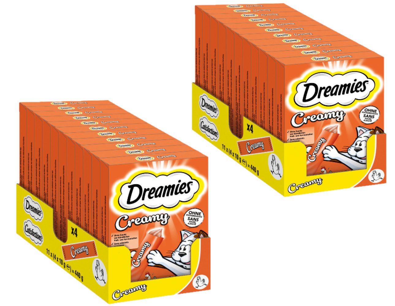 Dreamies DREAMIES™ CREAMY Multipack Huhn 22 x 4 x 10g, Snack für: Katze