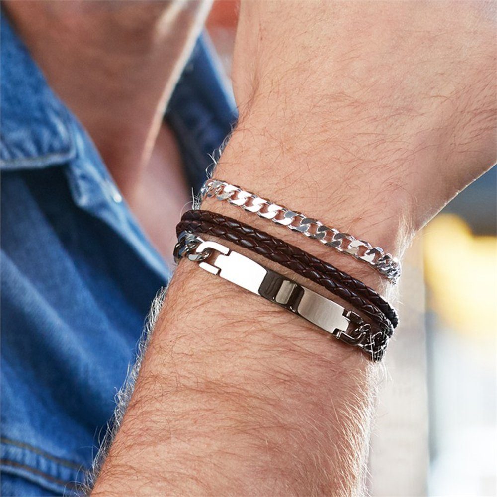 JEWLIX Panzerarmband JEWLIX Panzerarmband 925 Silber 6mm Herrenarmband PA00 günstig online kaufen