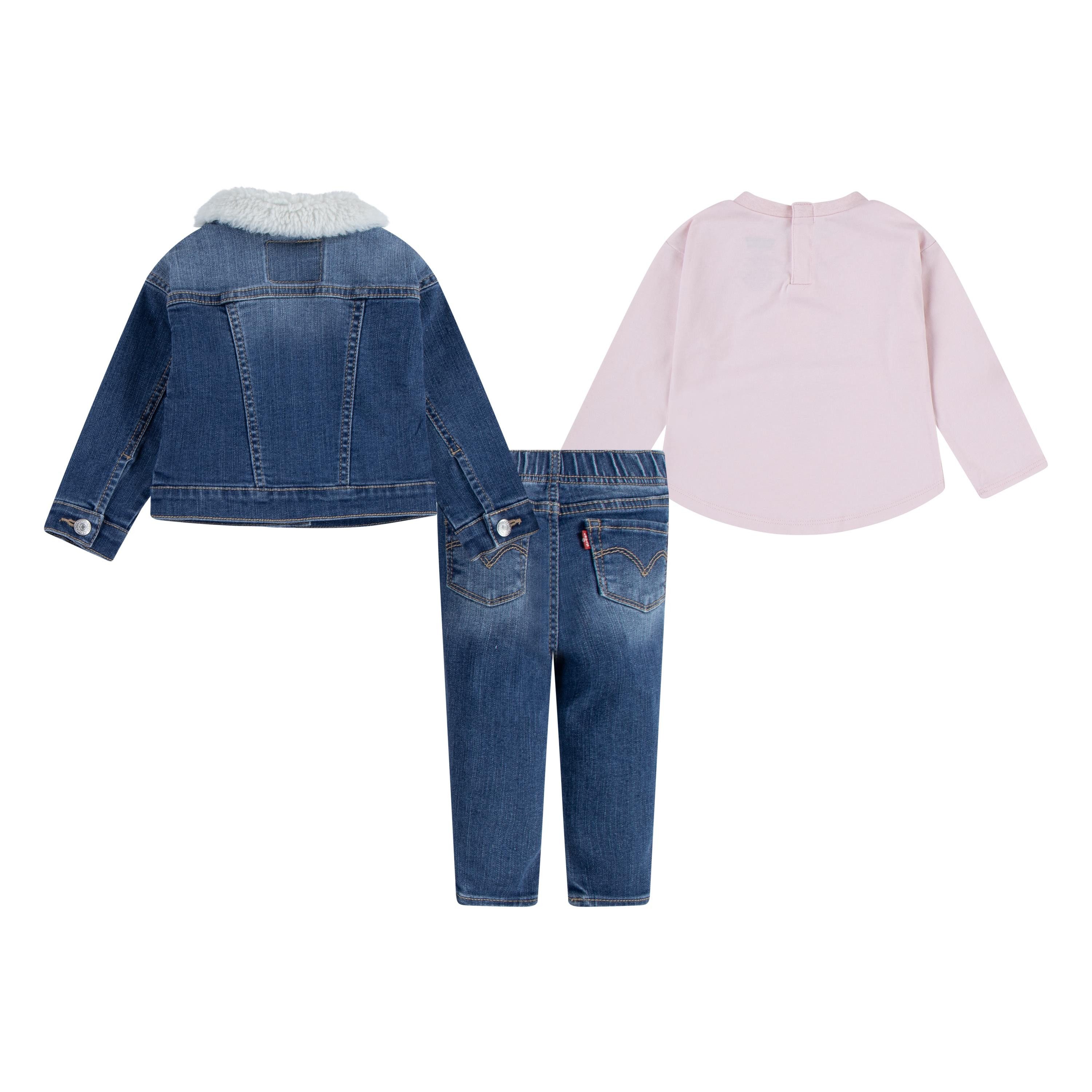 Levi's® Kids Shirt, Hose & Jäckchen LVG 3PC SHERPA TRUCKER & JEAN (Set, 3-tlg) im Jeans-Look, for Girls