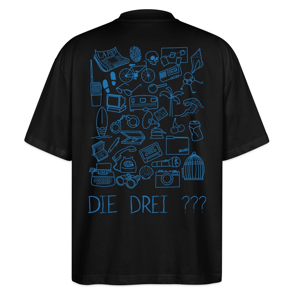 Spreadshirt T-Shirt Die Drei Fragezeichen Vierte Detektivin Ermittler-Set Oversize Unisex (1-tlg)