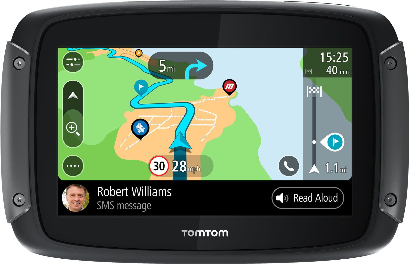 TomTom Rider 550 World Premium Navigationssystem Motorrad-Navigationsgerät (robust) – Bild 4 von 5