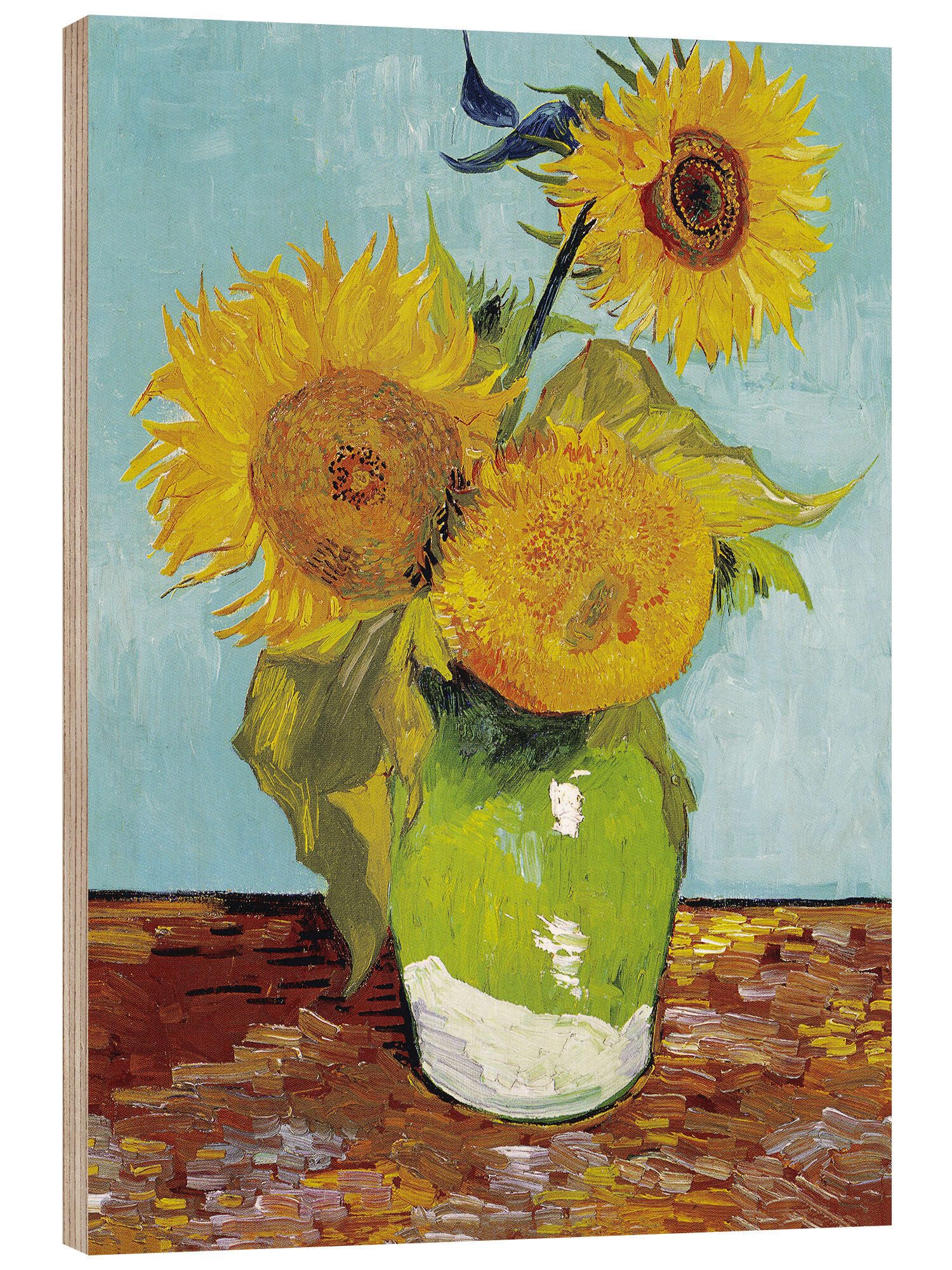 Posterlounge Wandbild Drei Sonnenblumen, Vincent van Gogh, erhältlich als Poster, Leinwandbild, Wandsticker oder Acrylglasbild