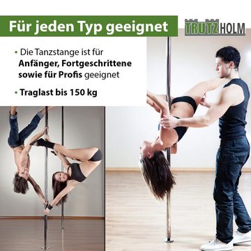 TRUTZHOLM Trainingsstation Pole Dance Stange Tanzstange Profi 45mm GoGo Tabledance Static + Spinn, Spinning und Static Funktion, Montage ohne Bohren