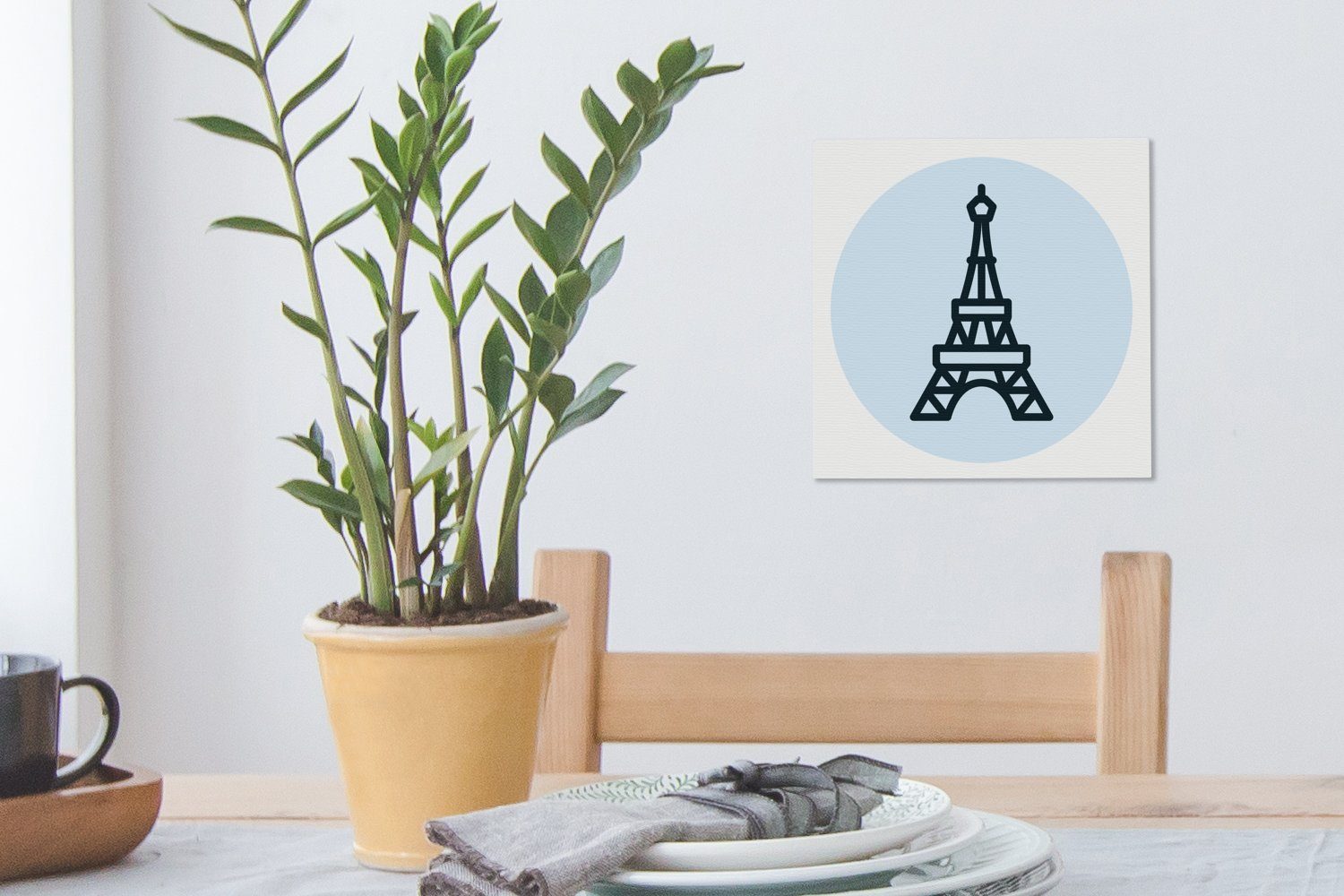 OneMillionCanvasses® (1 Schlafzimmer St), Bilder Wohnzimmer Leinwandbild für Paris Leinwand - Blau, Eiffelturm -