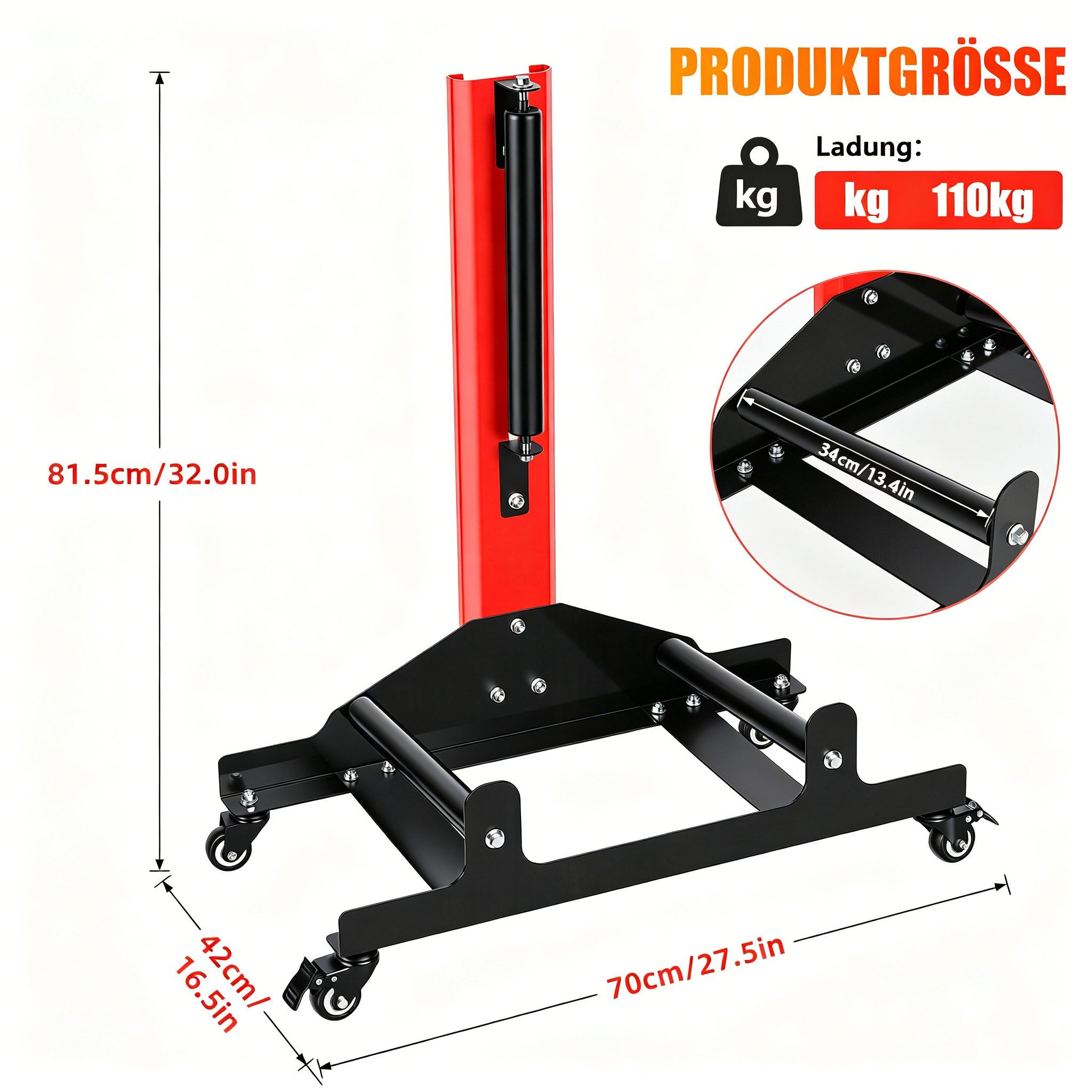Rutaqian Felgenbaum Felgenständer mit Laufrollen, Radständer zum Reinigen von Reifen, Wheel Rim Stand with Castors, Schwerlast Felgenständer für PKW SUV LKW