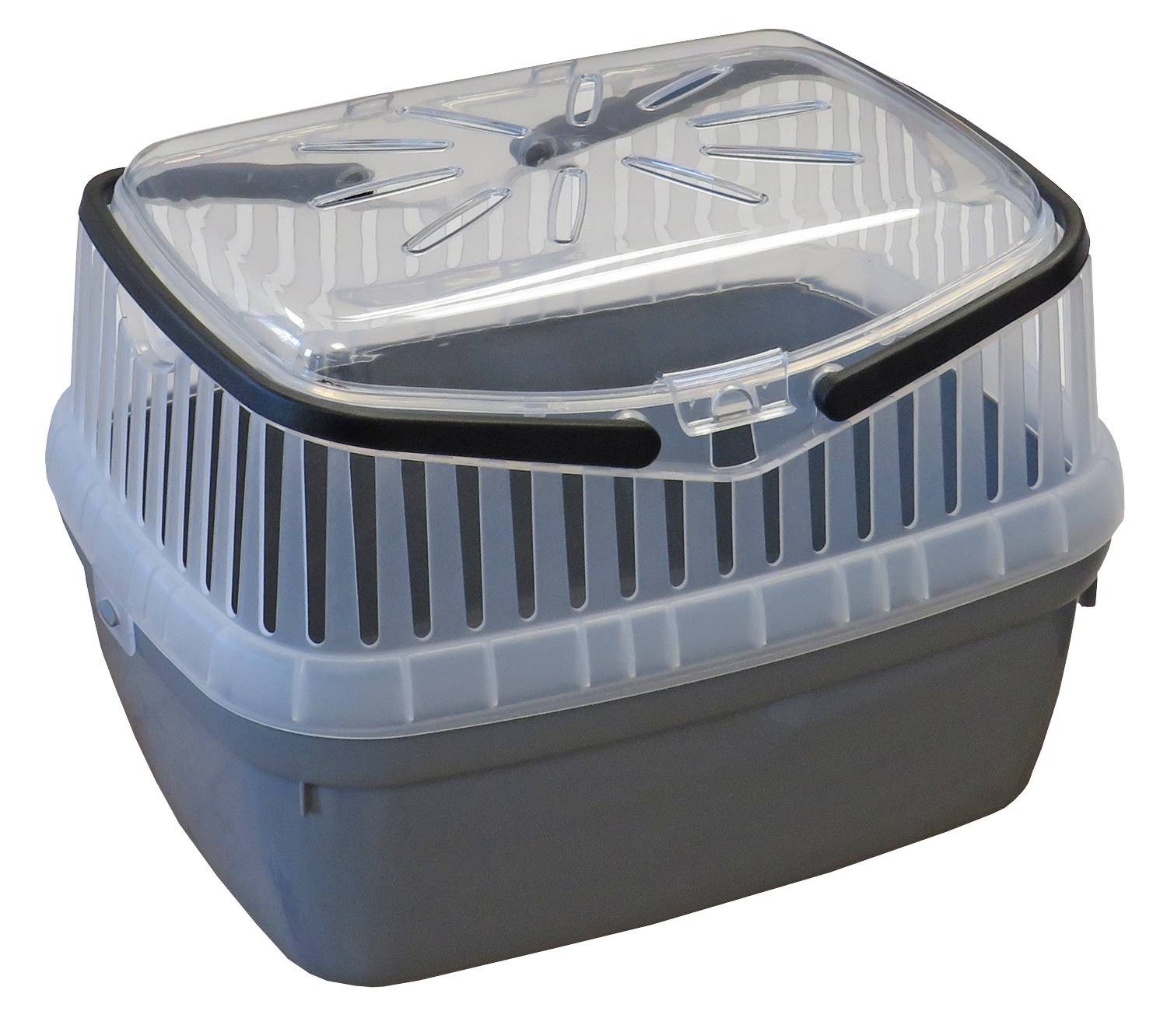 PETGARD Tiertransportbox Transportbox für Kleintiere wie Hamster, Meerschweinchen, Kaninchen, wie Hamster, Meerschweinchen, Kaninchen usw. Grau