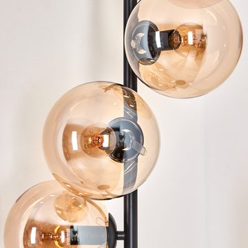 hofstein Stehlampe Stehlampe aus Metall/Glas in Schwarz/Bernsteinfarben, ohne Leuchtmittel, Leuchte mit Glasschirmen (15cm),Schalter, 6 xE14, ohne Leuchtmittel