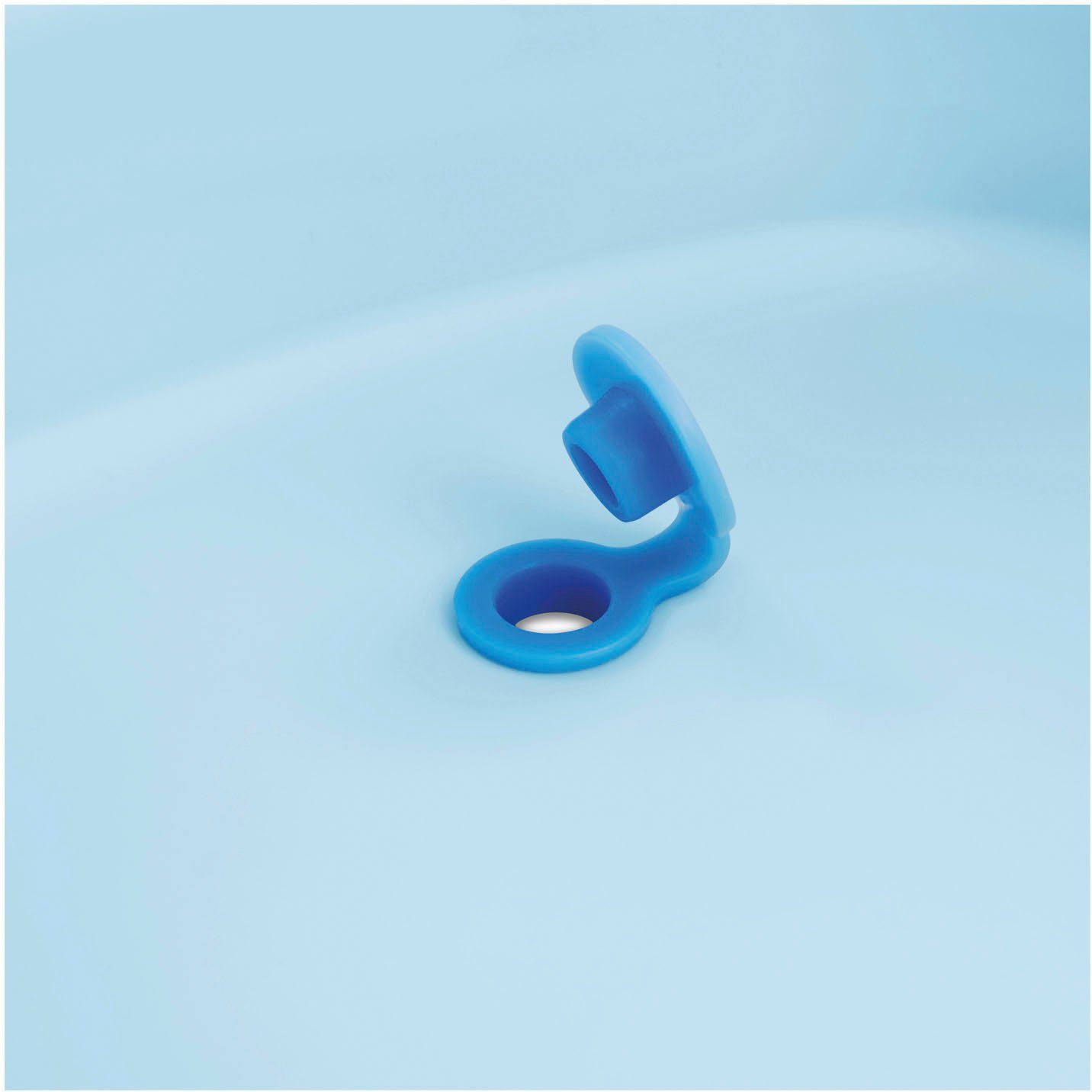Hauck Light am N Babybadewanne M, Wassertemperaturmessung Blue, Ablaufstopfen Wash mit Fold Faltbadewanne