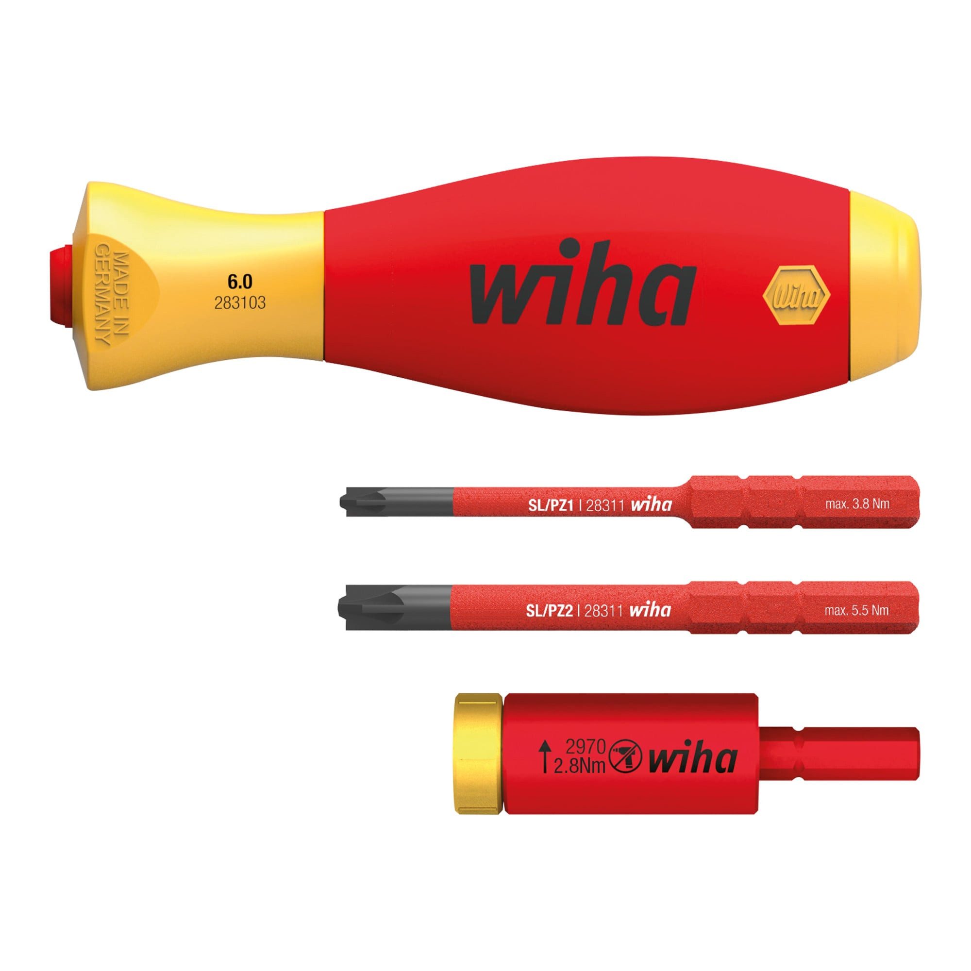 Wiha Schraubendreher Wiha Drehmoment Set easyTorque Adapter electric mit slimVario® Halter