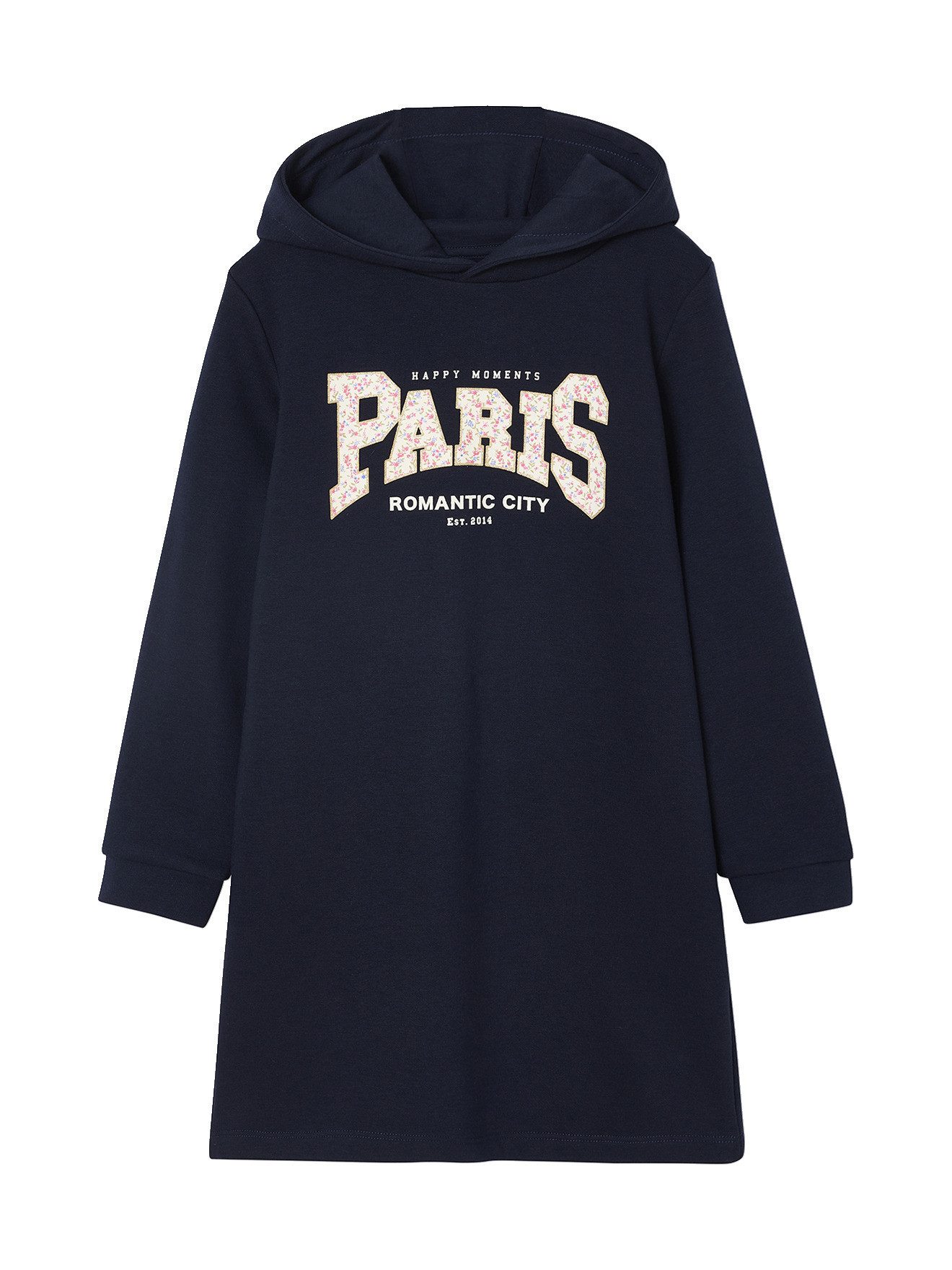 vertbaudet Minikleid Mädchen Sweatkleid mit Kapuze