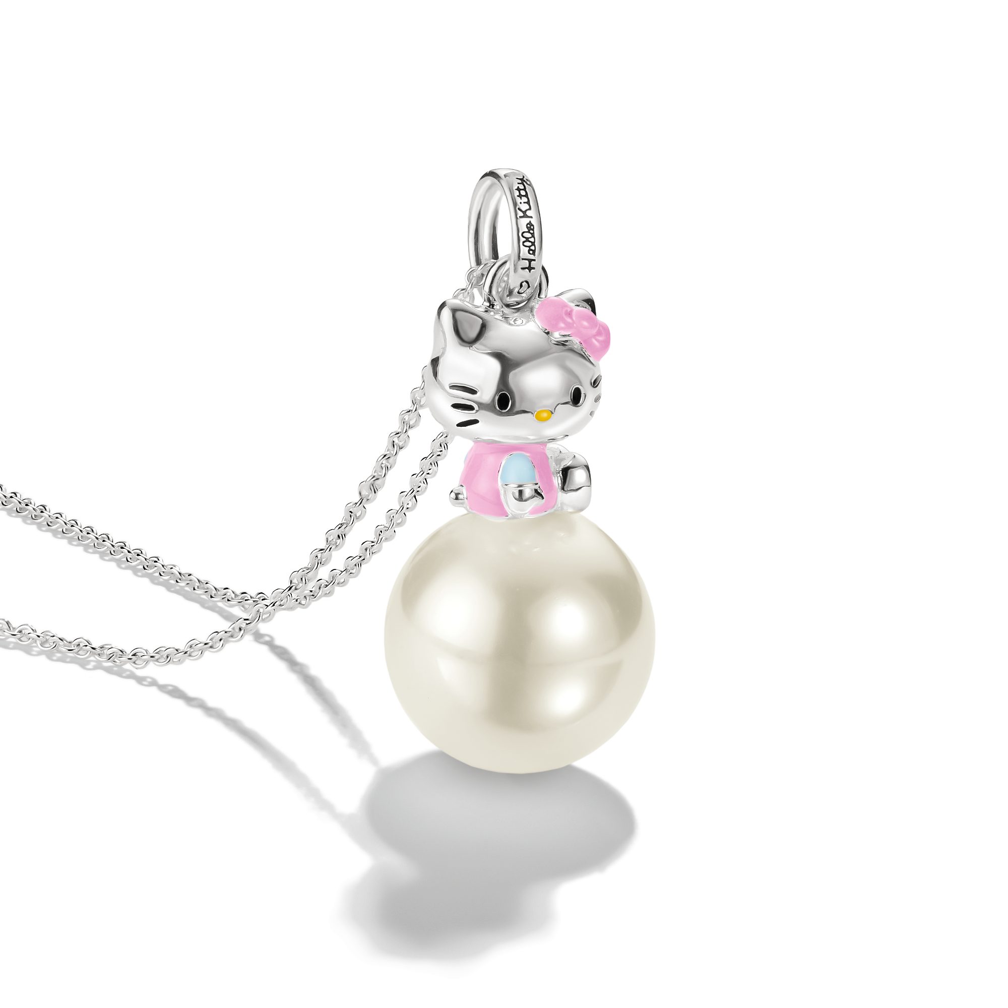 THOMAS SABO Kette mit Anhänger THOMAS SABO ♡ Hello Kitty Kette Perle rosa, mit Perle (imitiert) - Emaille